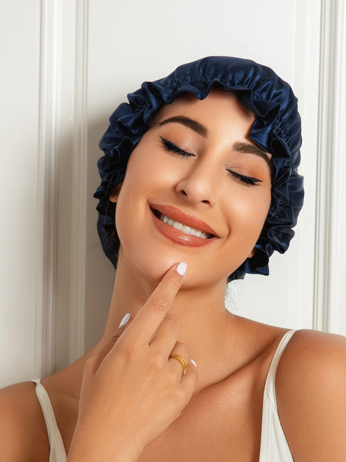 Pure Silk Double Layer Bonnet with Ribbon - Image 5