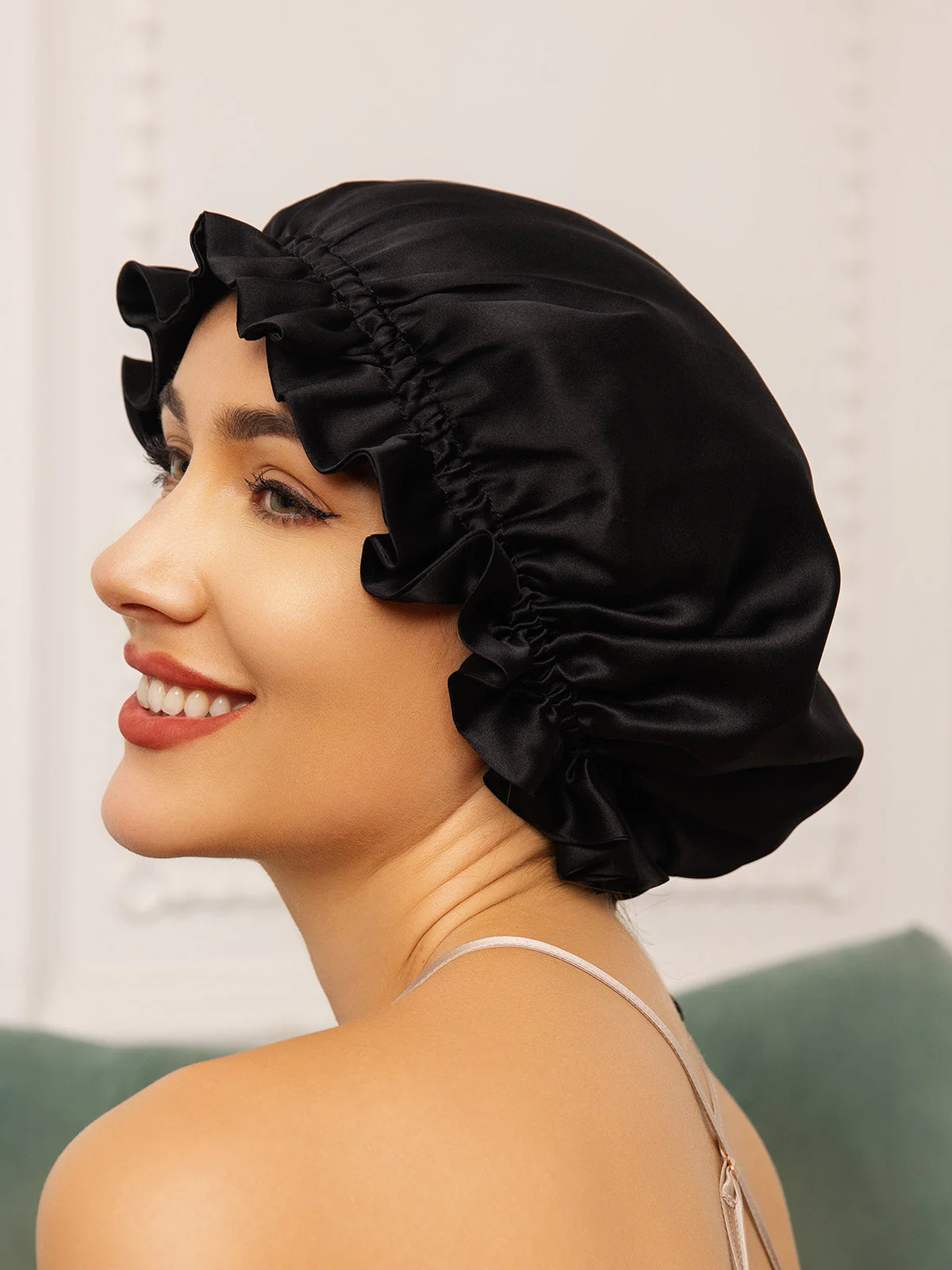 Pure Silk Double Layer Bonnet with Ribbon - Image 6
