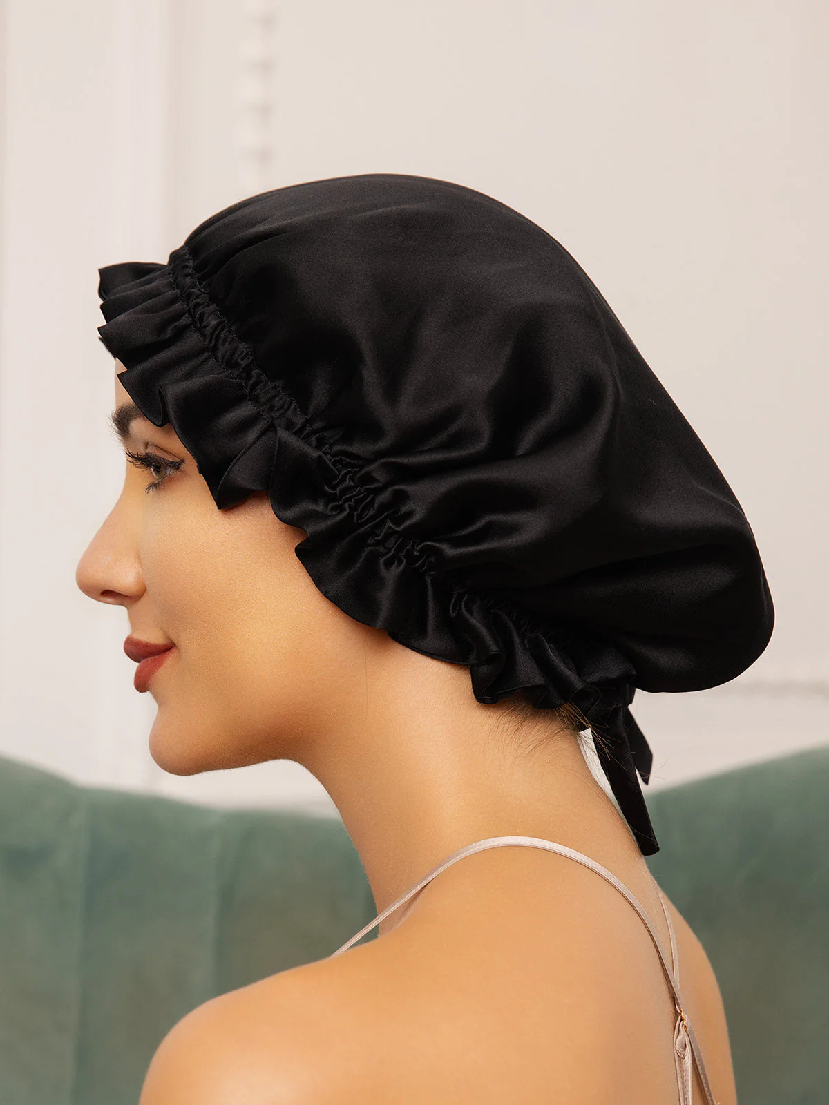 Pure Silk Double Layer Bonnet with Ribbon - Image 7