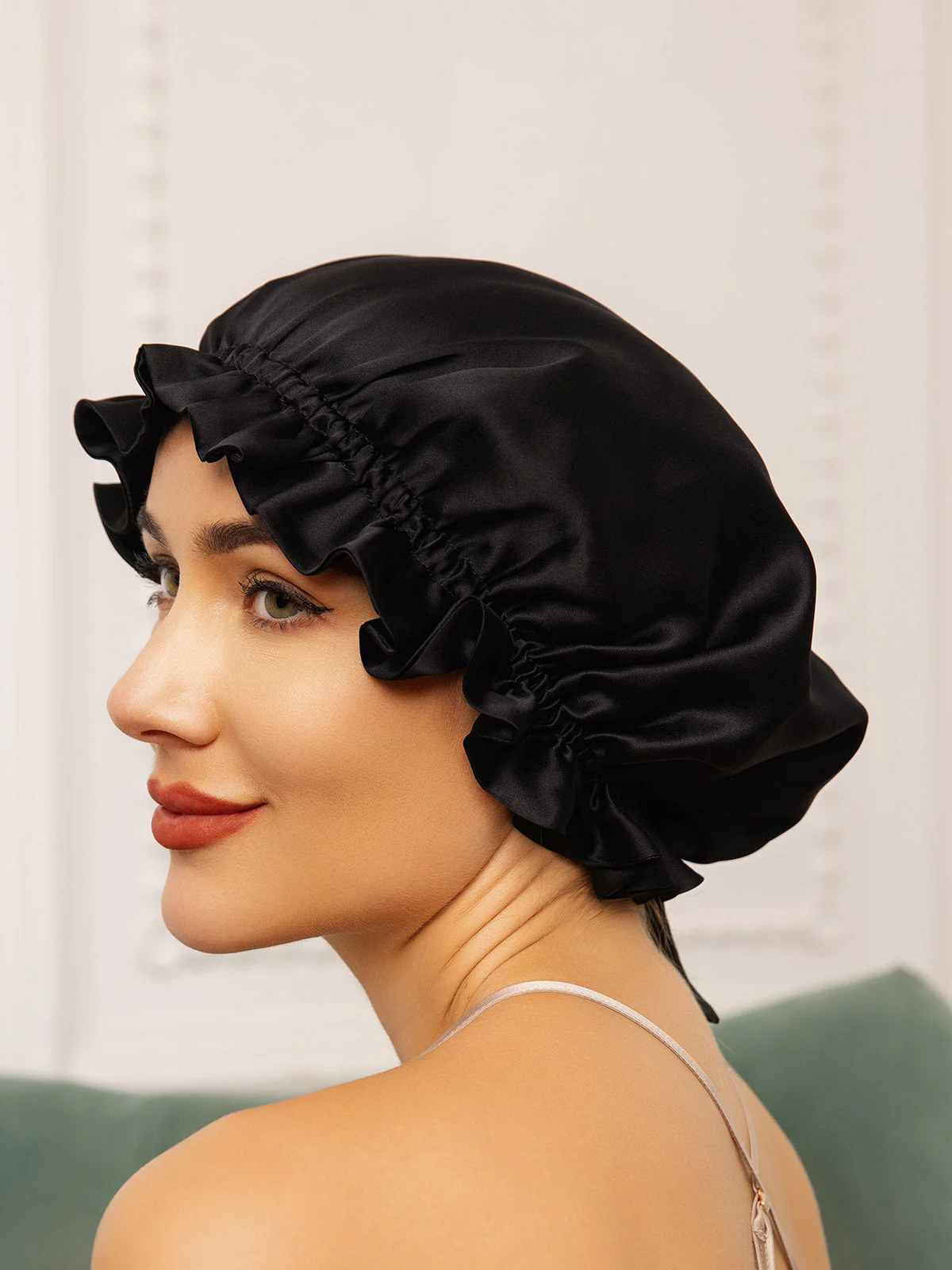 Pure Silk Double Layer Bonnet with Ribbon - Image 8