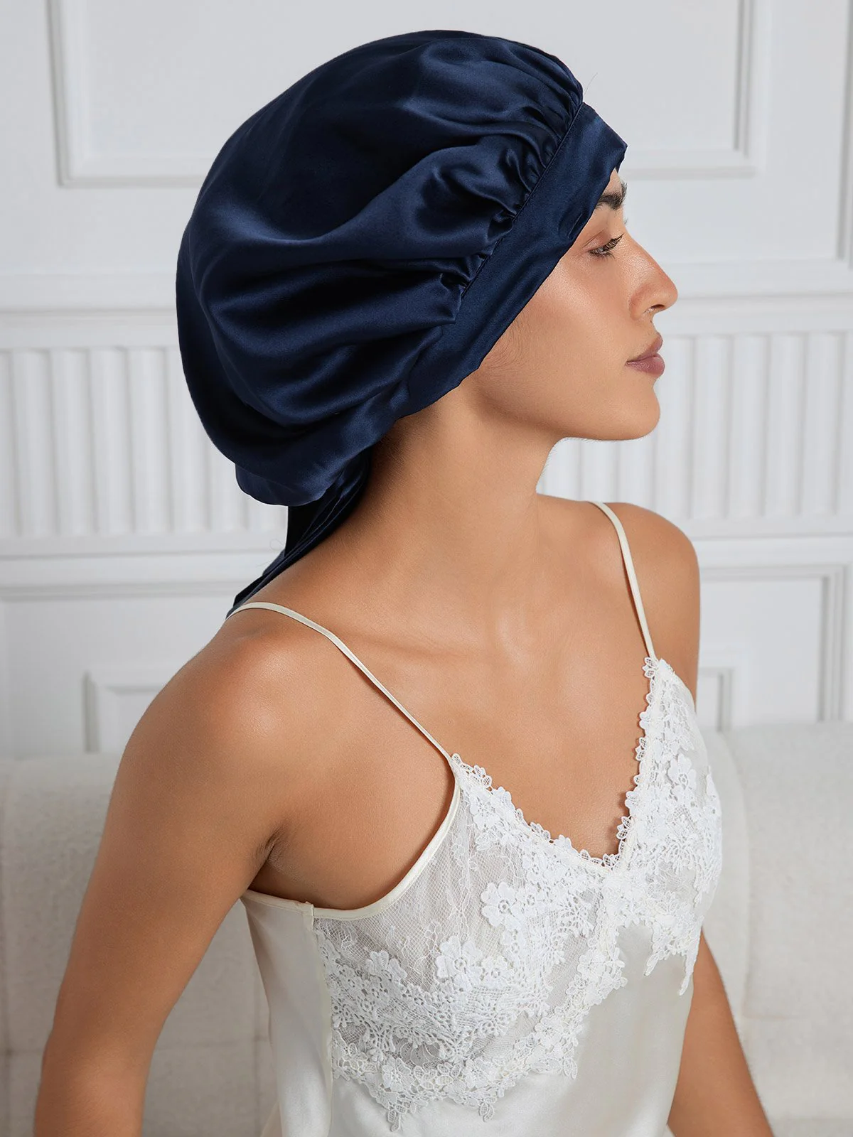 Pure silk Elegant Bonnet with Long Ribbons - Image 33
