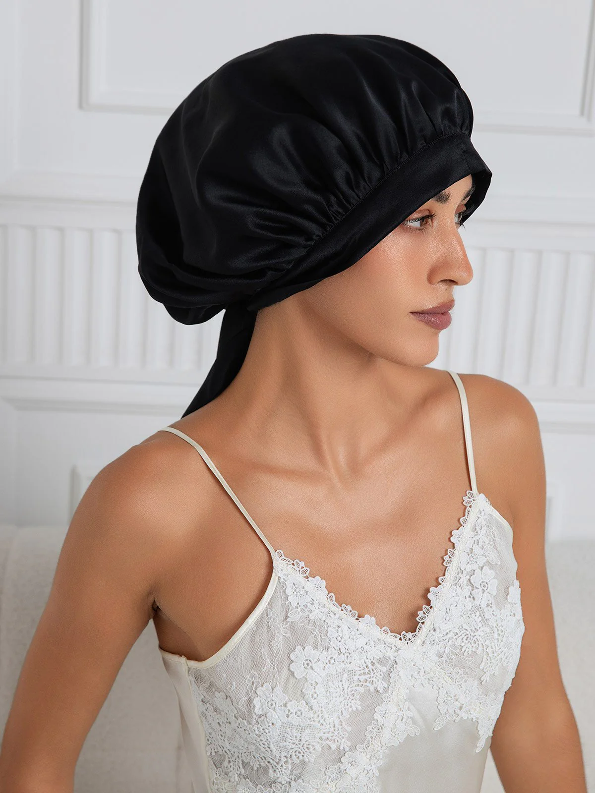 Pure silk Elegant Bonnet with Long Ribbons - Image 52