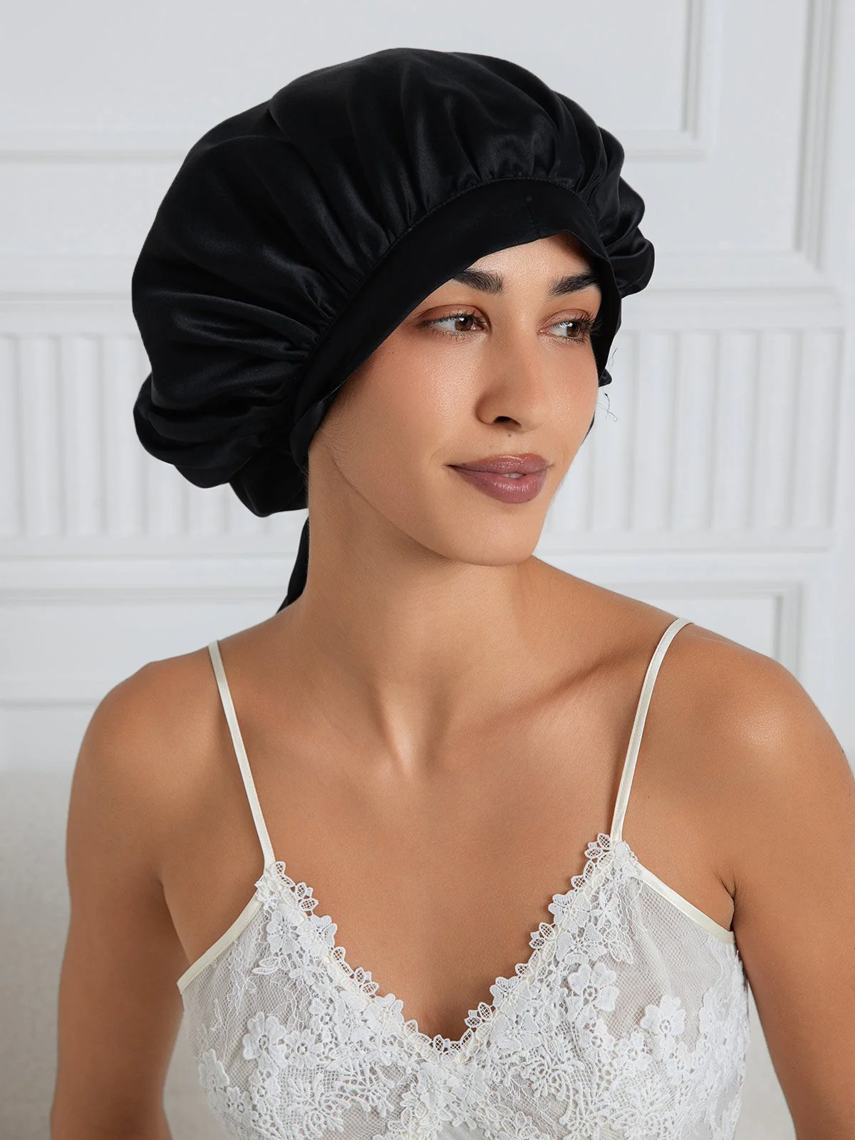 Pure silk Elegant Bonnet with Long Ribbons - Image 53