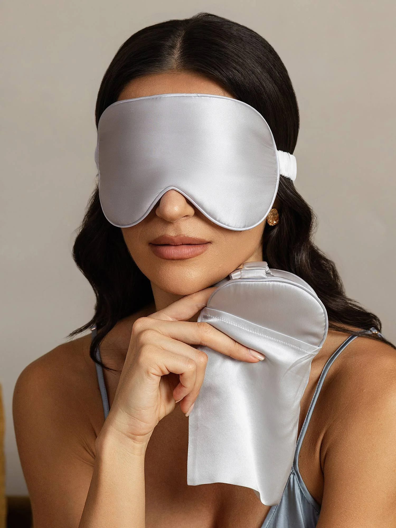 Pure Silk Eye Mask And Envelope Pouch Set 2Pcs - Image 18