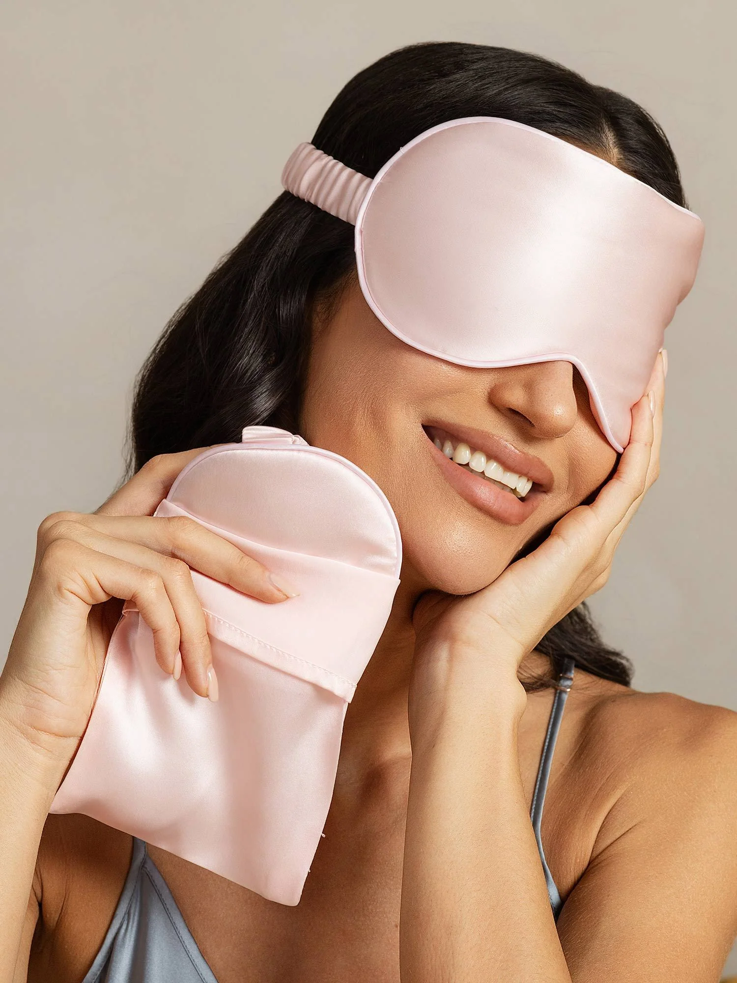 Pure Silk Eye Mask And Envelope Pouch Set 2Pcs - Image 2