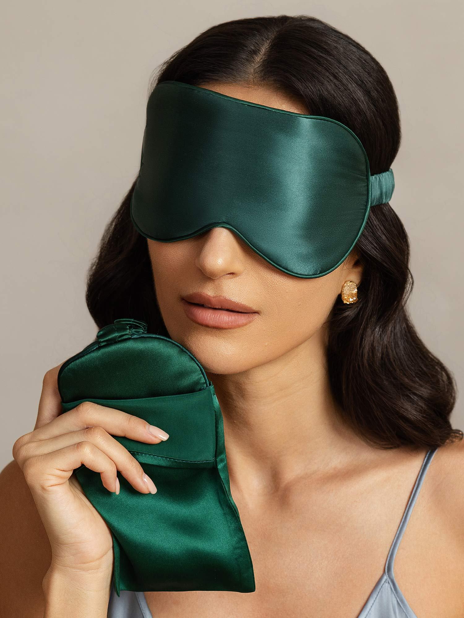 Pure Silk Eye Mask And Envelope Pouch Set 2Pcs - Image 34