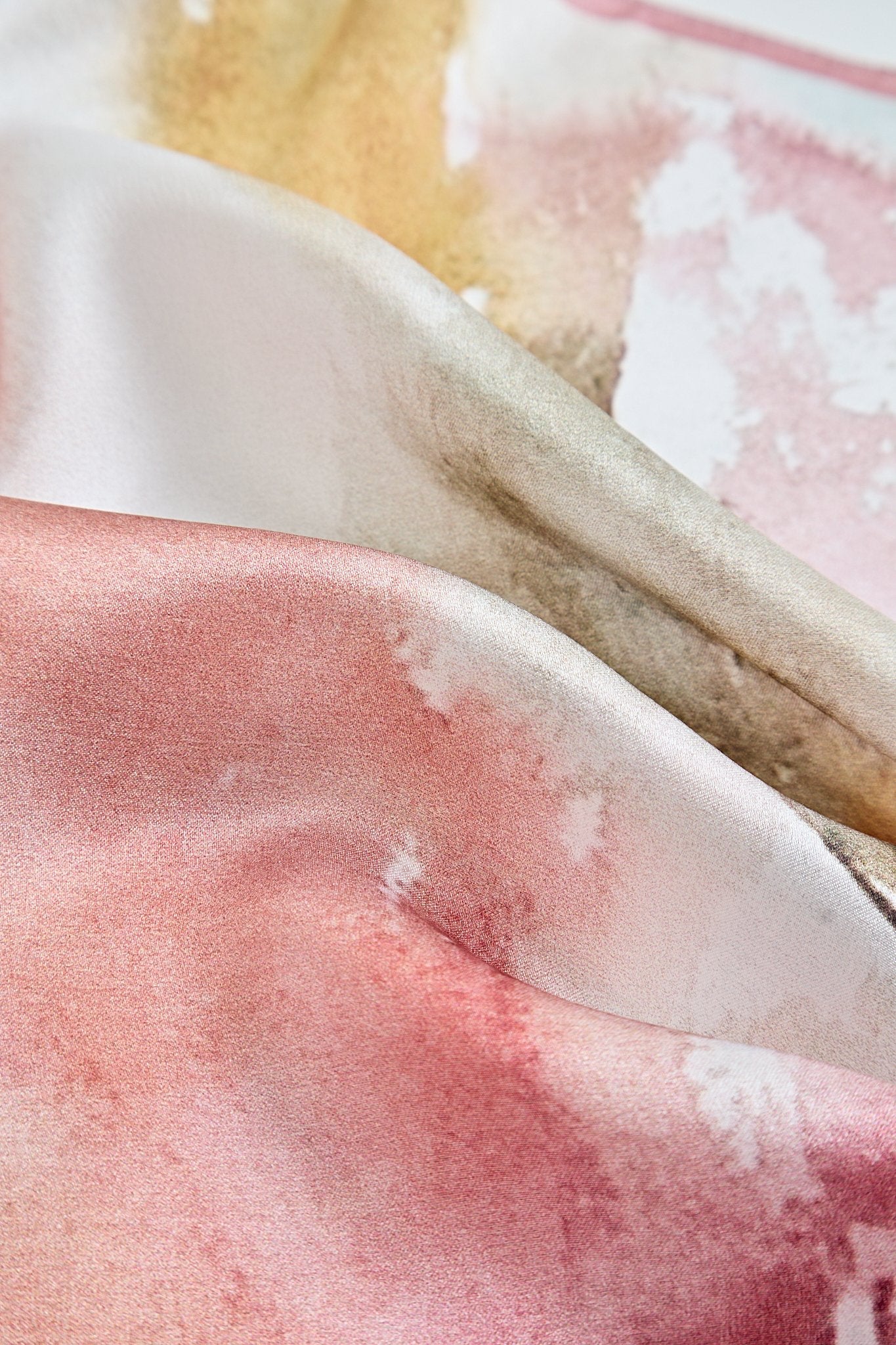 Pure Silk Floral Square Scarf with Pink Trim 53*53 cm - Image 5