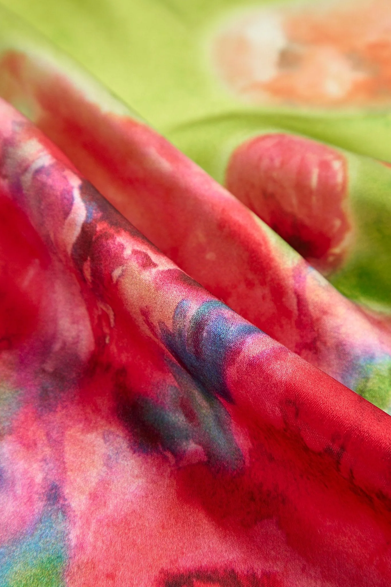Pure Silk Flower Impression Square Scarf - Size 53x53cm - Image 5