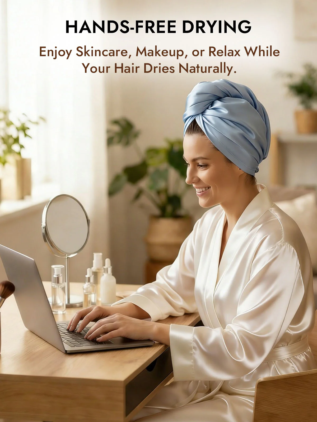 Pure Silk Hair Towel Wrap – Quick Dry, Frizz Free & Gentle on Hair - Image 14