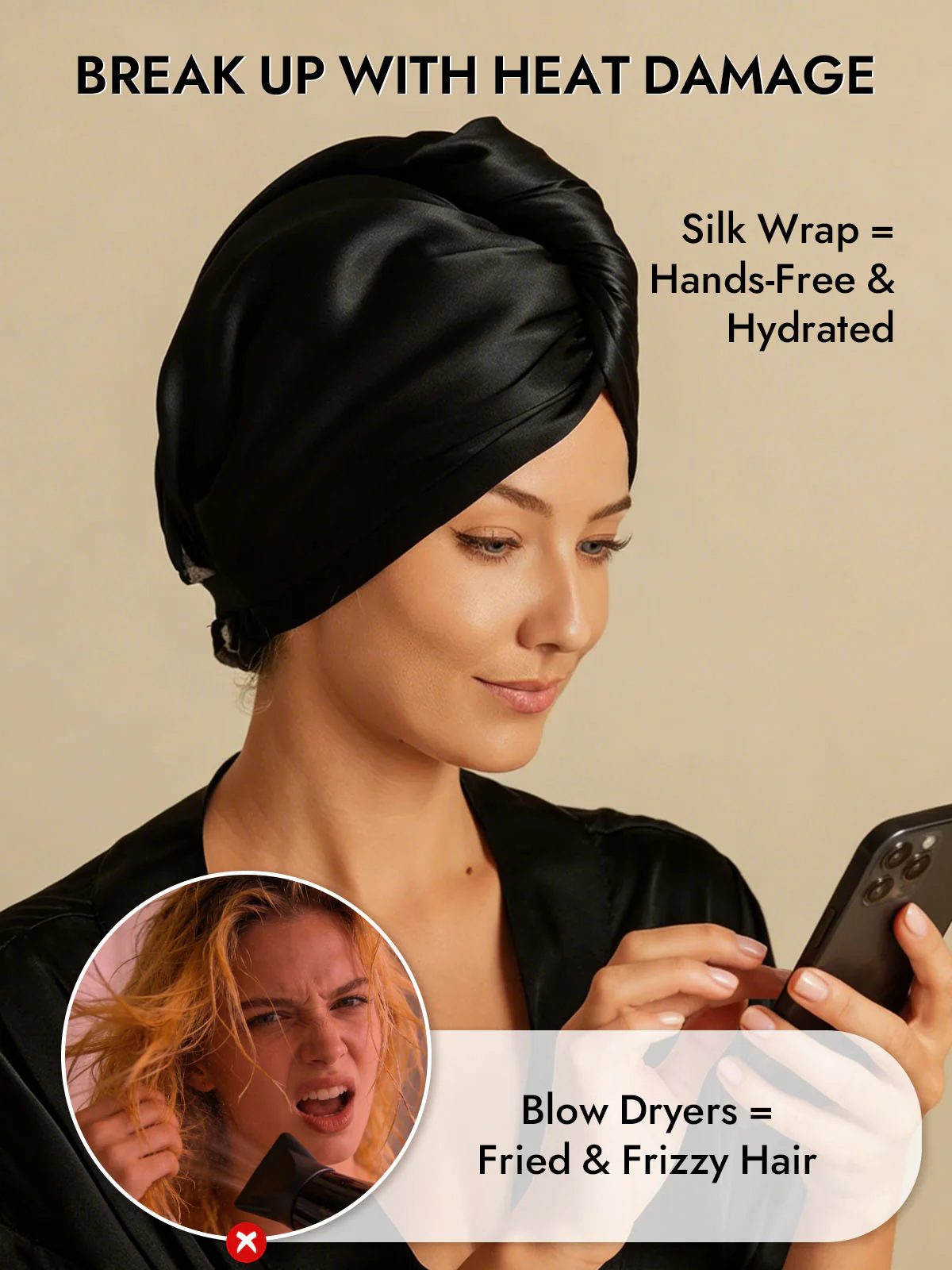 Pure Silk Hair Towel Wrap – Quick Dry, Frizz Free & Gentle on Hair - Image 16