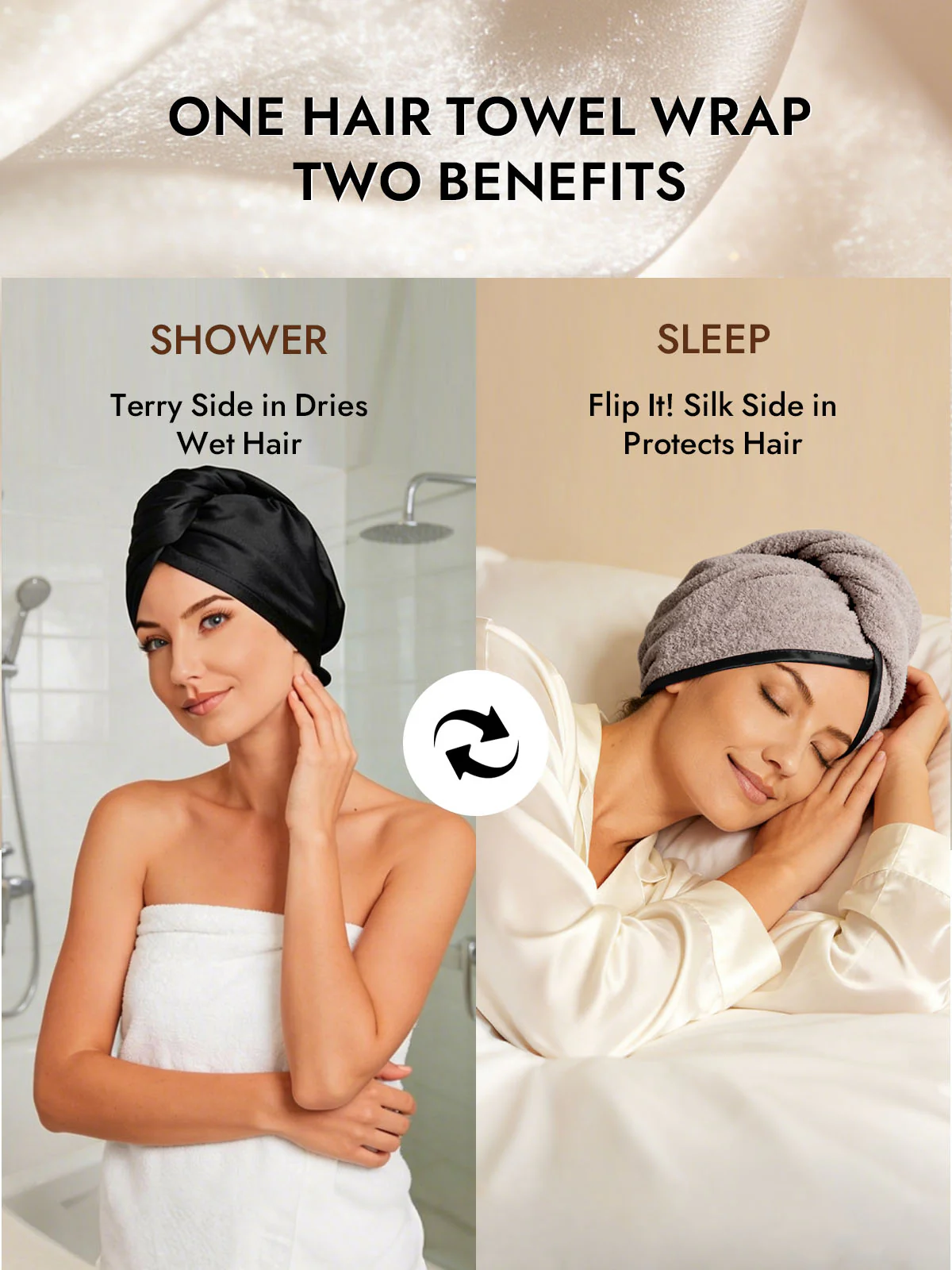 Pure Silk Hair Towel Wrap – Quick Dry, Frizz Free & Gentle on Hair - Image 18