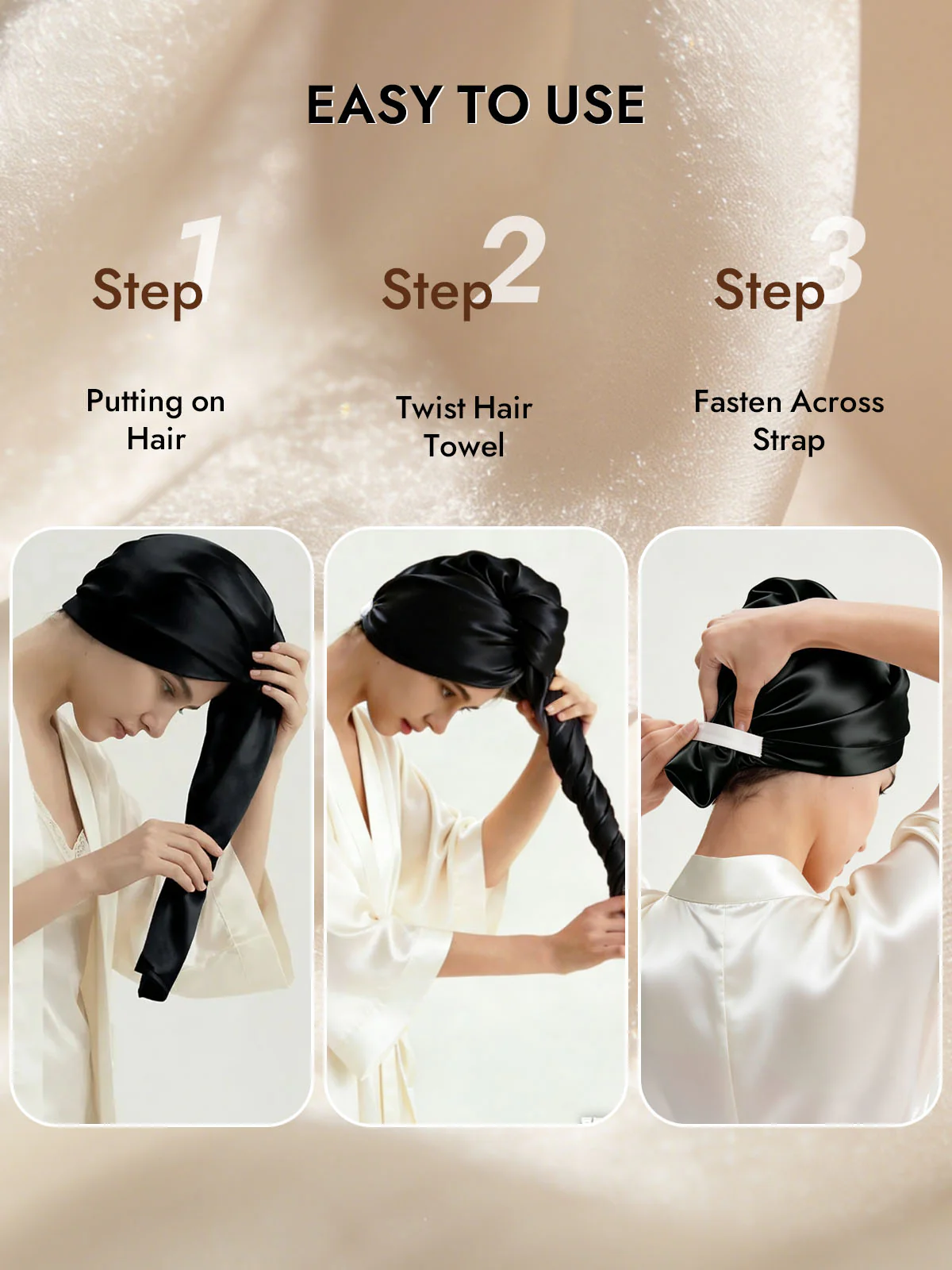 Pure Silk Hair Towel Wrap – Quick Dry, Frizz Free & Gentle on Hair - Image 20