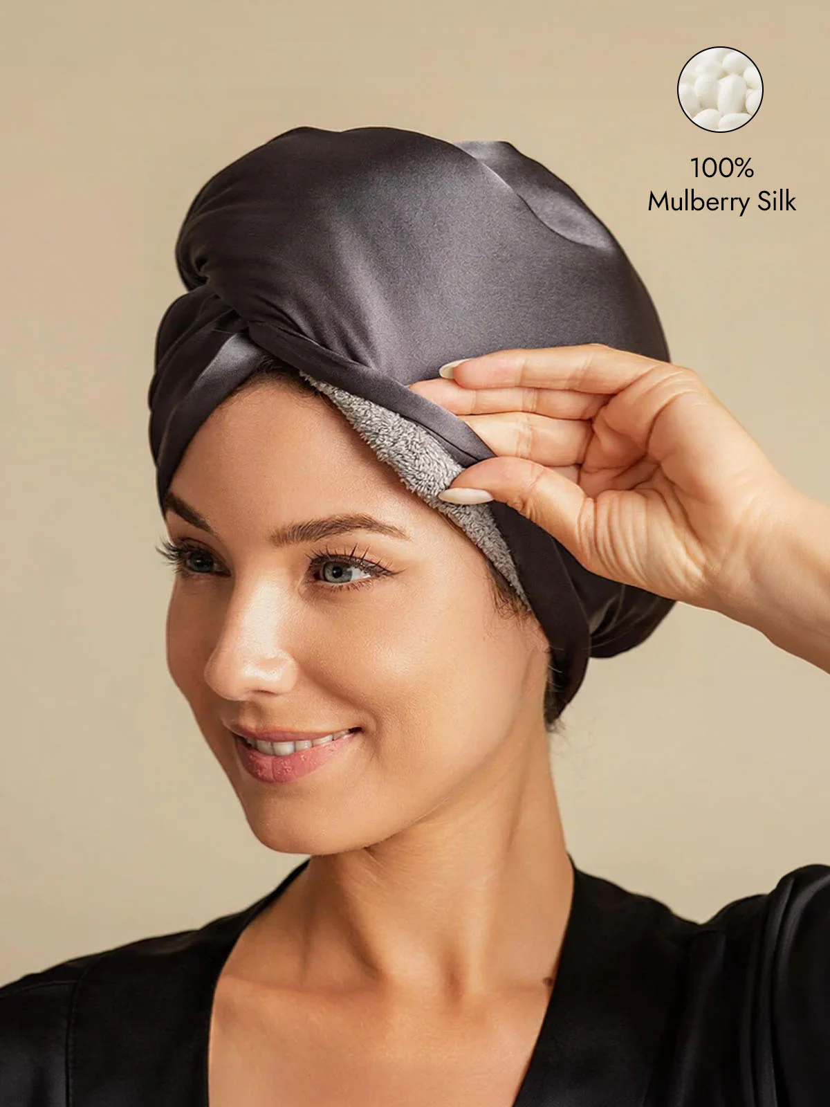 Pure Silk Hair Towel Wrap – Quick Dry, Frizz Free & Gentle on Hair - Image 22