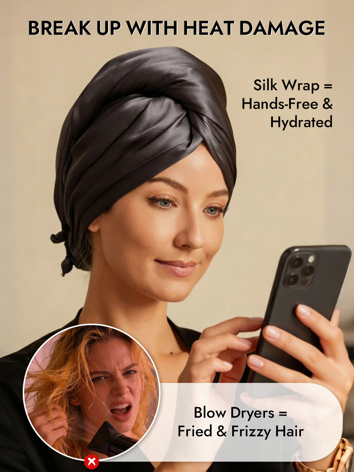 Pure Silk Hair Towel Wrap – Quick Dry, Frizz Free & Gentle on Hair - Image 23