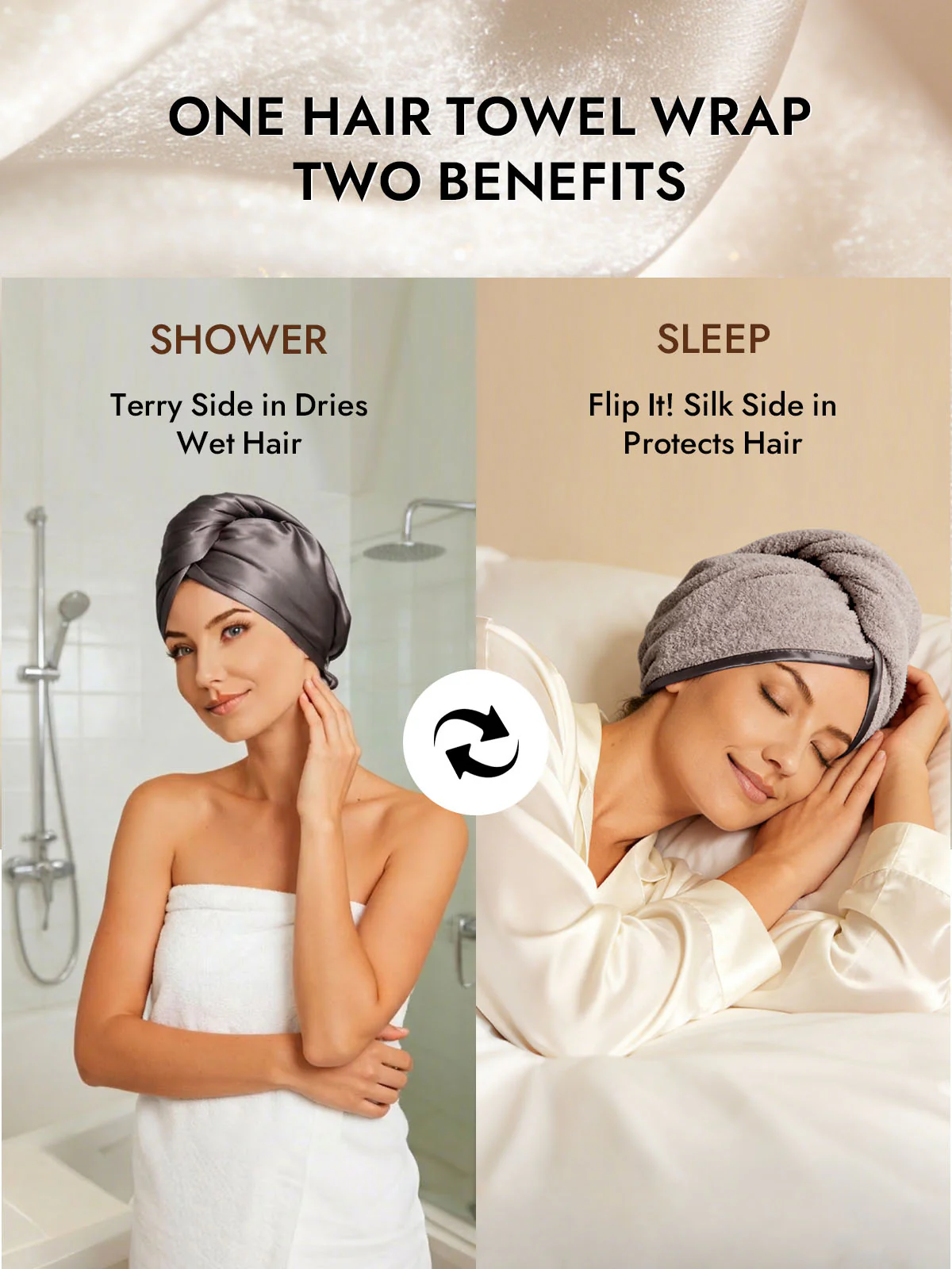 Pure Silk Hair Towel Wrap – Quick Dry, Frizz Free & Gentle on Hair - Image 25