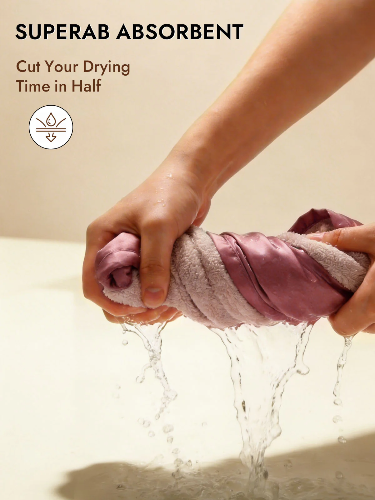 Pure Silk Hair Towel Wrap – Quick Dry, Frizz Free & Gentle on Hair - Image 3