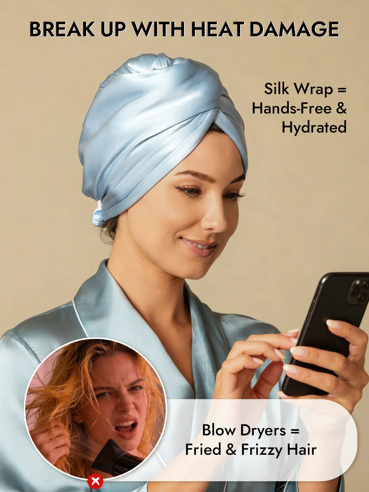 Pure Silk Hair Towel Wrap – Quick Dry, Frizz Free & Gentle on Hair - Image 9