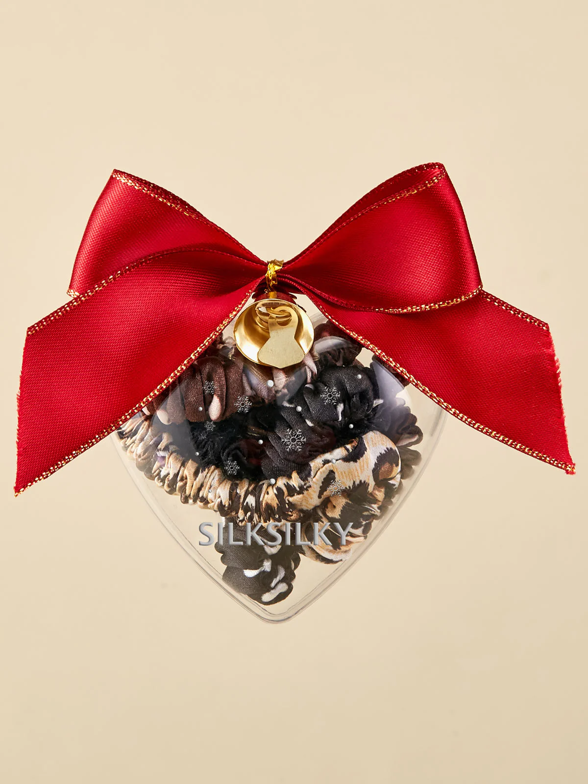 3Pcs Pure Silk Holiday Skinny Hair Scrunchie Ornament - 1cm - Image 3