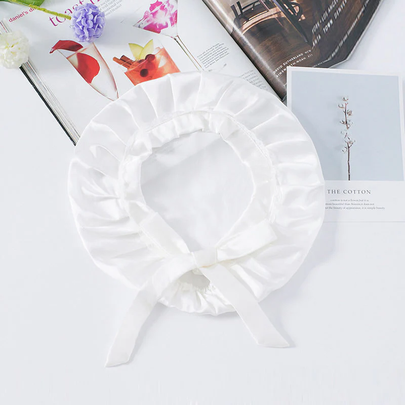 Pure Silk Lace Bonnet with Ribbons - Image 23
