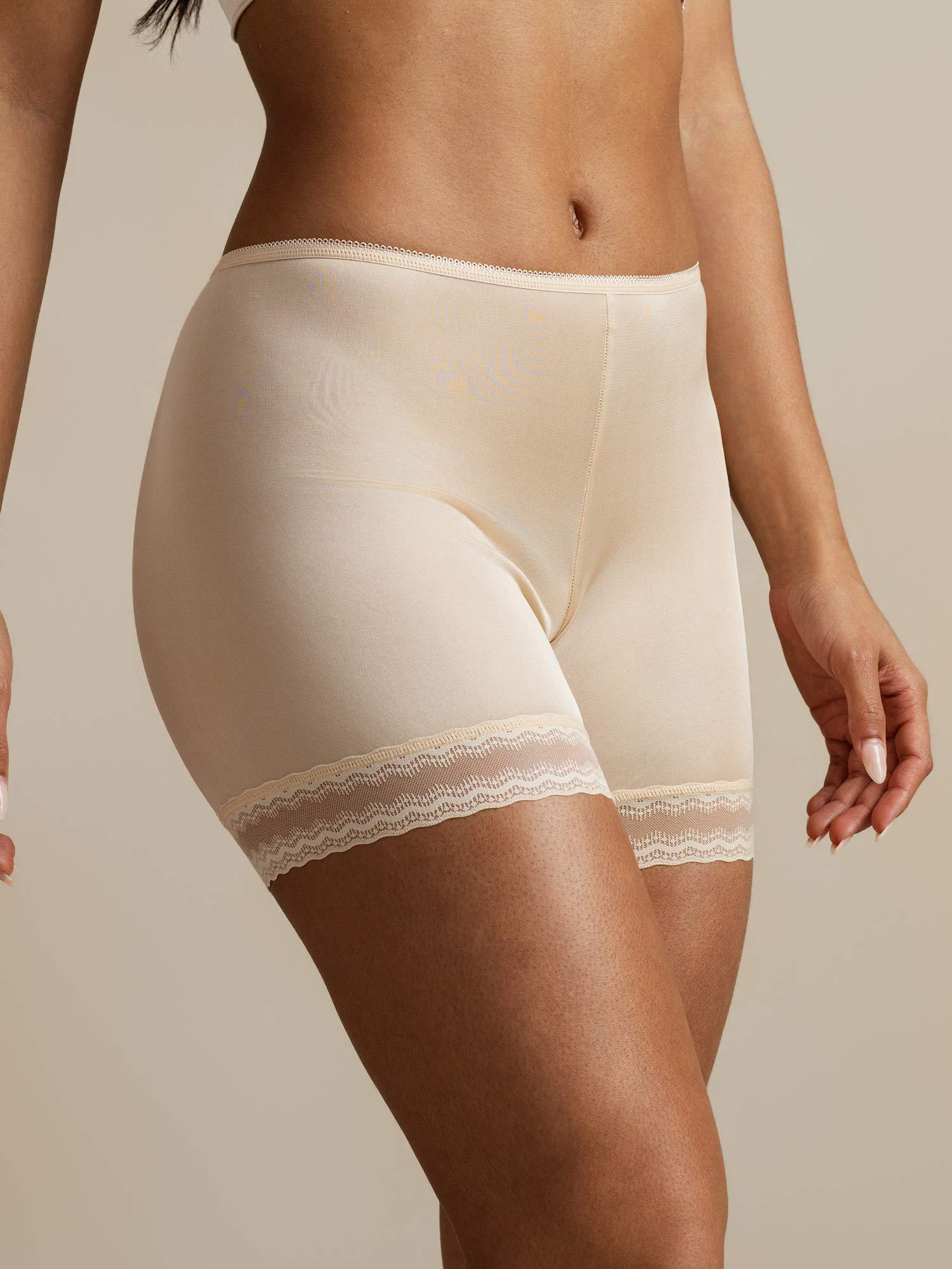 Pure Silk Lace Trim Anti-Chafing Shorts - Image 12