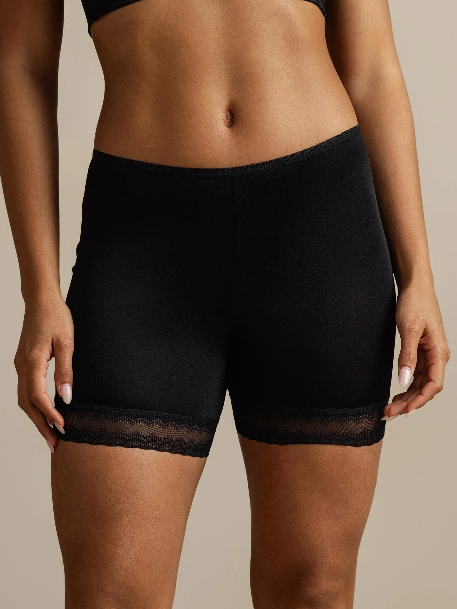 Pure Silk Lace Trim Anti-Chafing Shorts - Image 7