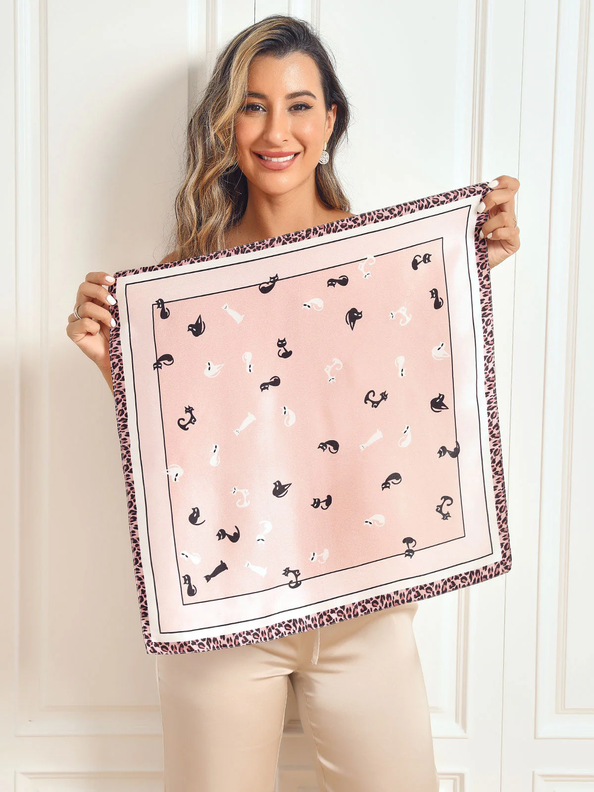Pure Silk Printed Designer Square Scarf 53x53cm/21 - Image 12