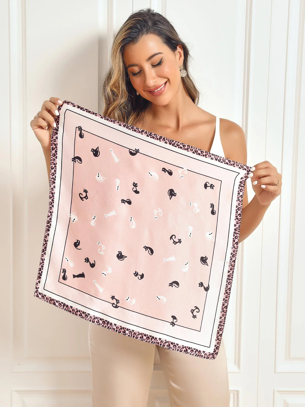 Pure Silk Printed Designer Square Scarf 53x53cm/21 - Image 13
