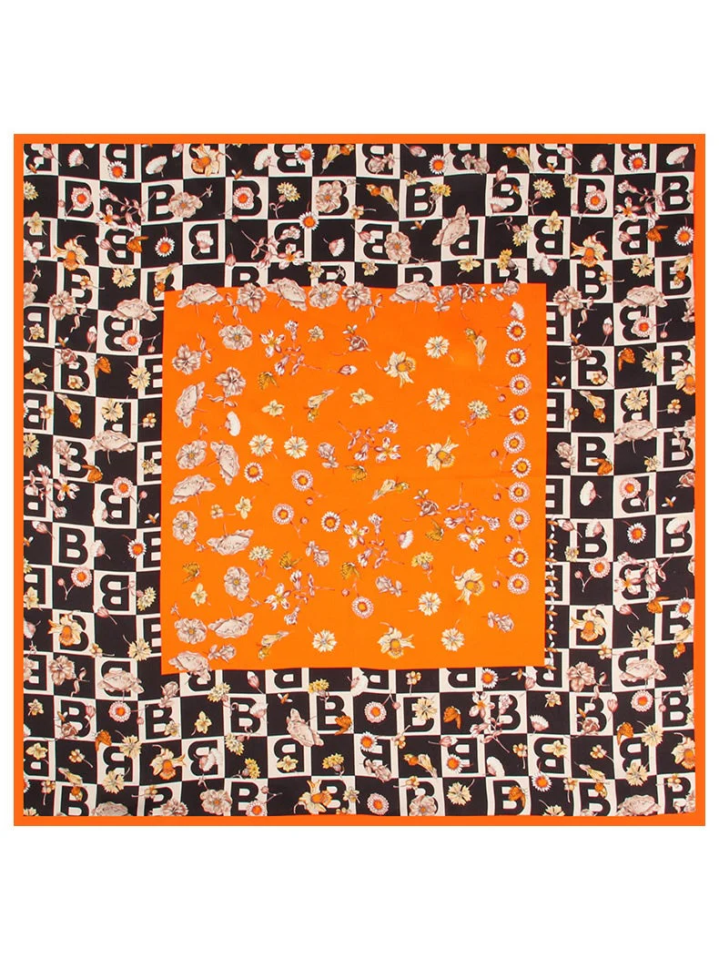 Pure Silk Printed Designer Square Scarf 53x53cm/21 - Image 18
