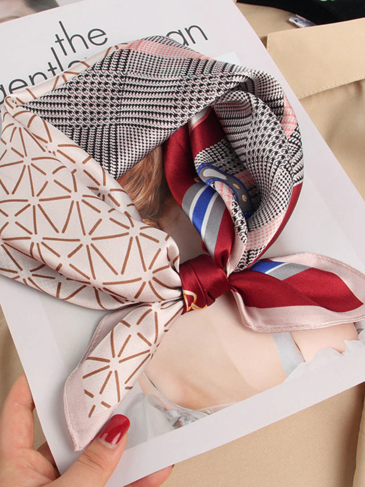 Pure Silk Printed Designer Square Scarf 53x53cm/21 - Image 19