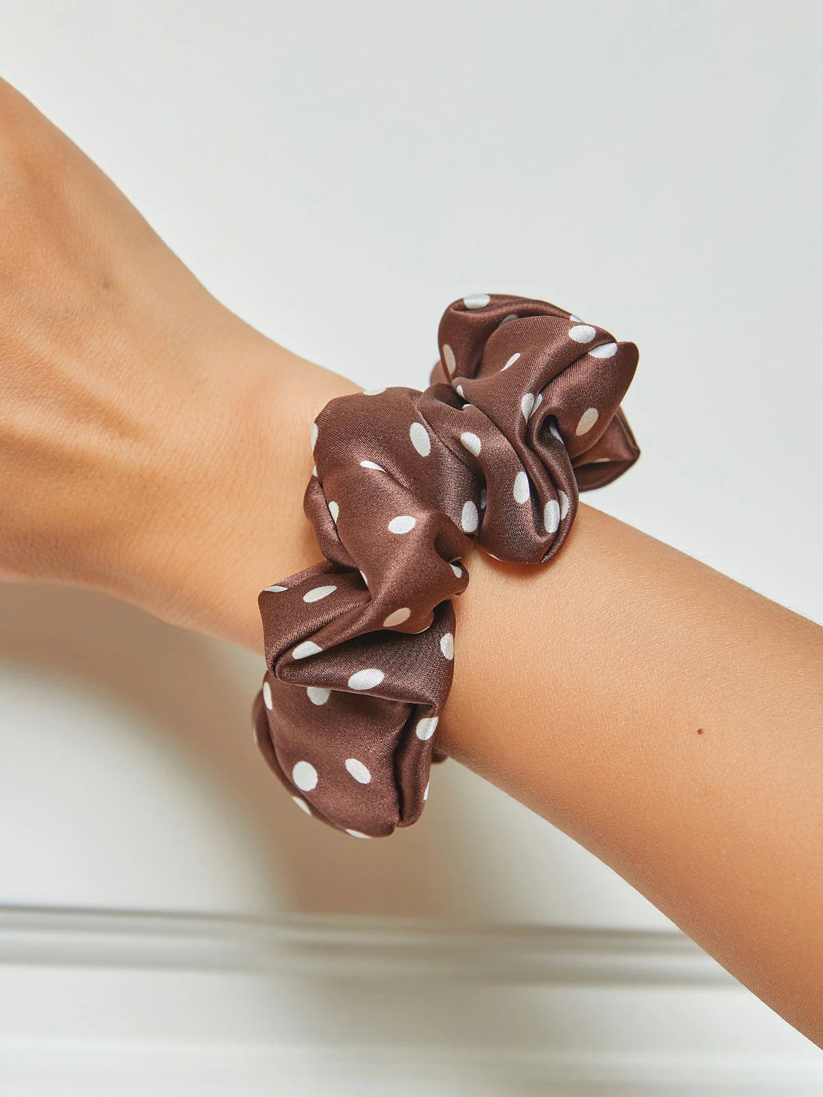 Pure Silk Soft Printed Large Hair Scrunchie - 3.5cm - Image 4