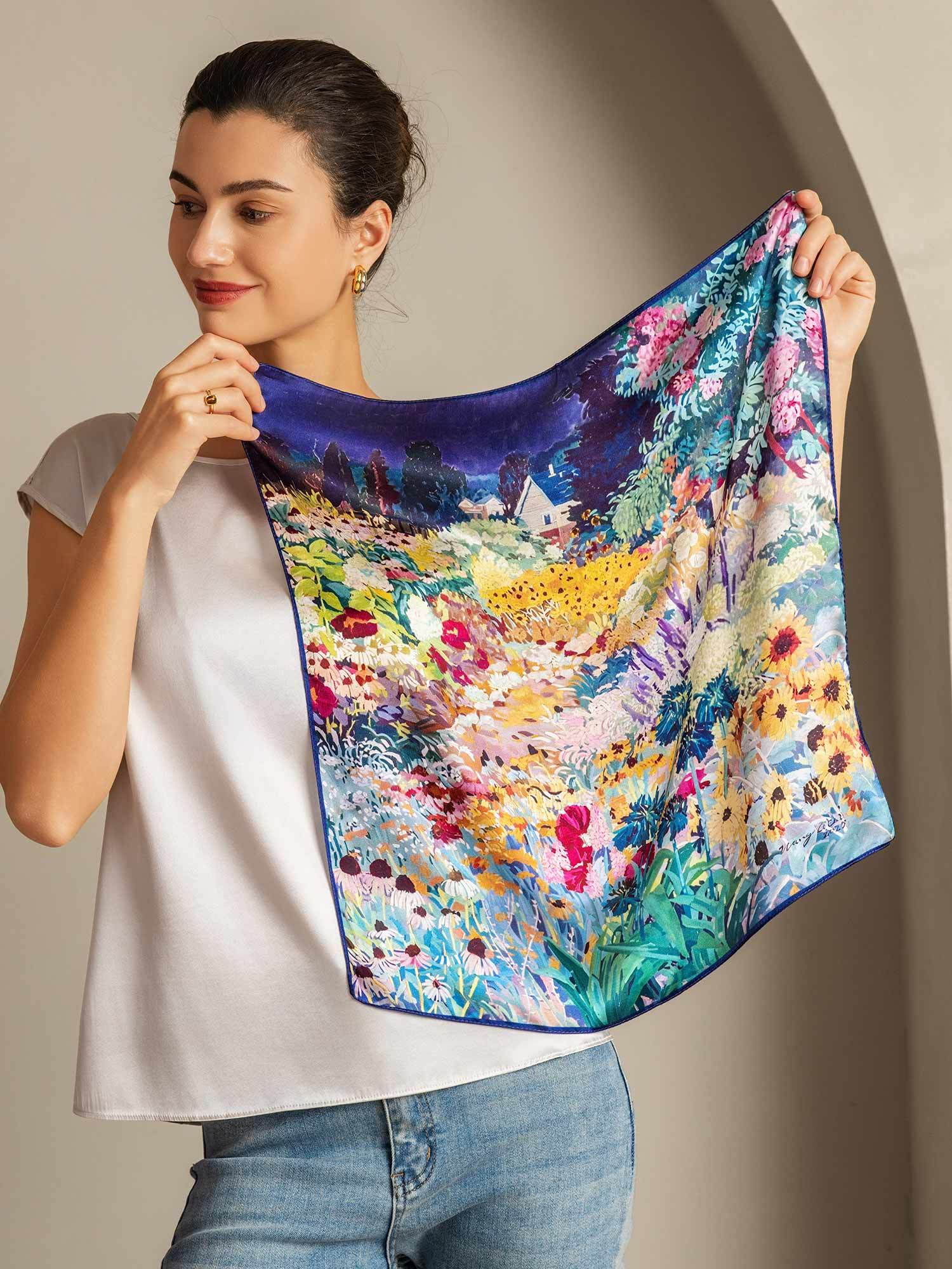 Pure Silk Printed Square Scarf 53*53 cm - Image 2