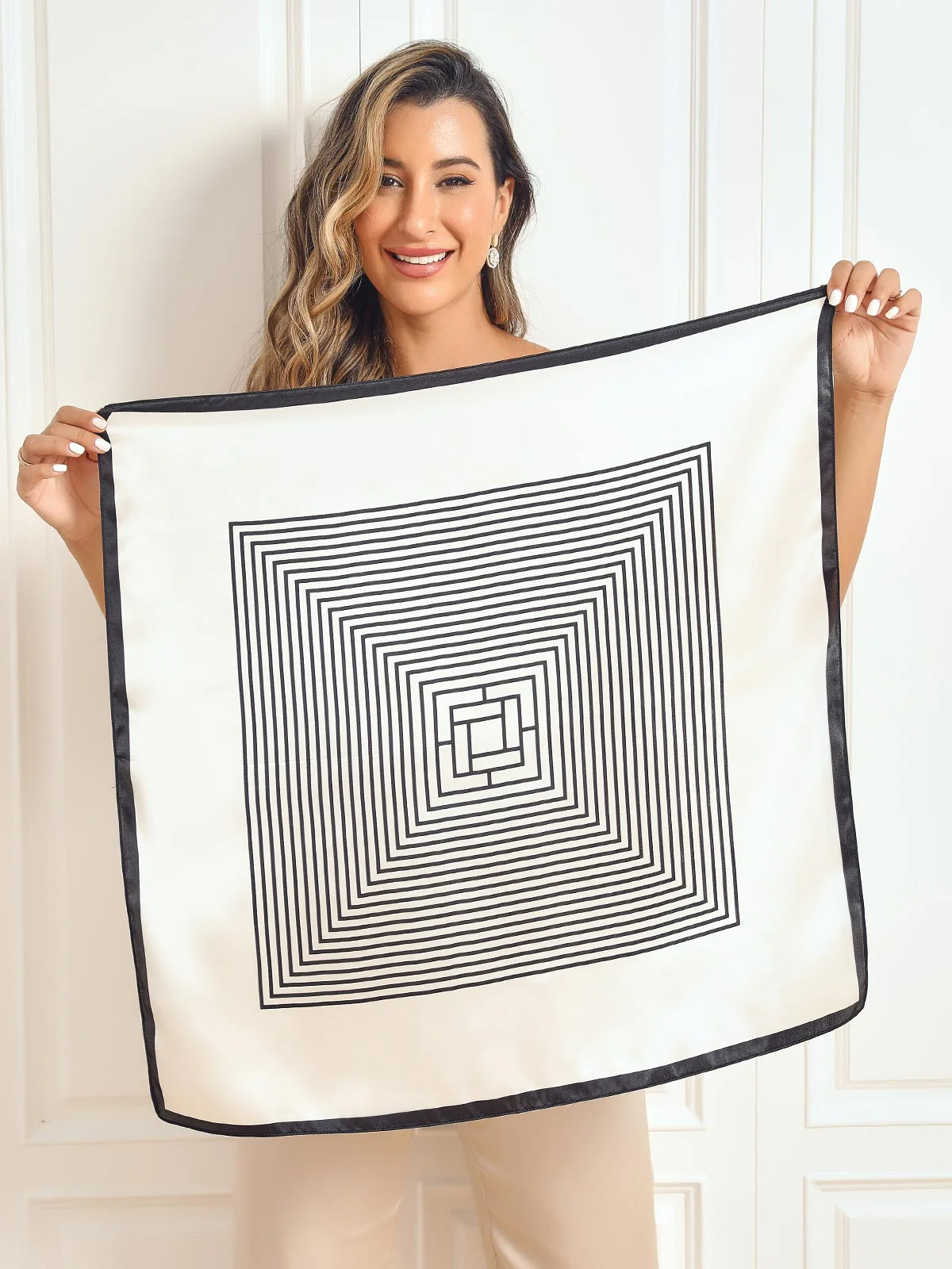 Pure Silk Printed Square Scarf 68x68cm/26.8 - Image 6