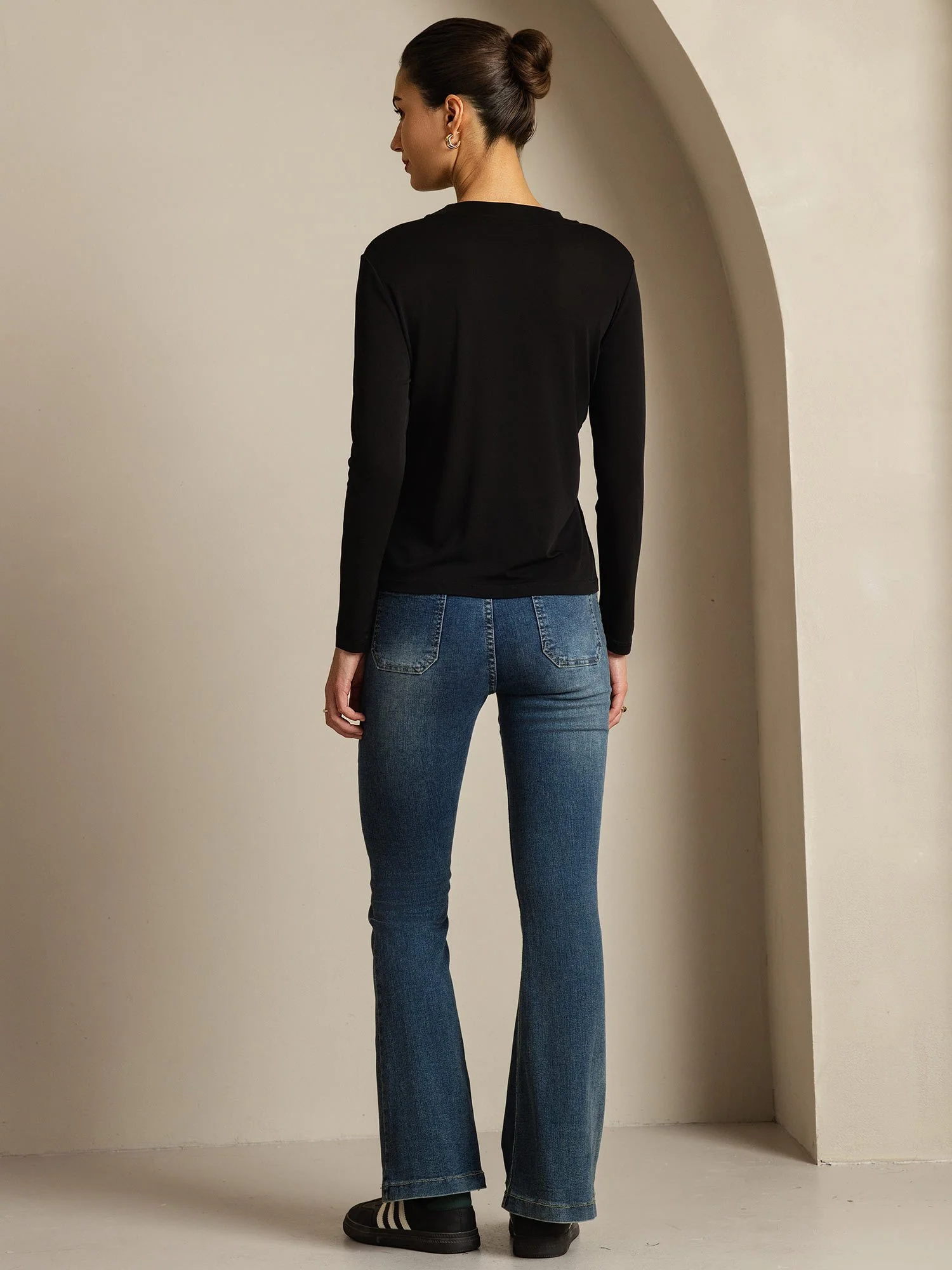 Pure Silk Long Sleeve Round Neck Women's Top - Image 14