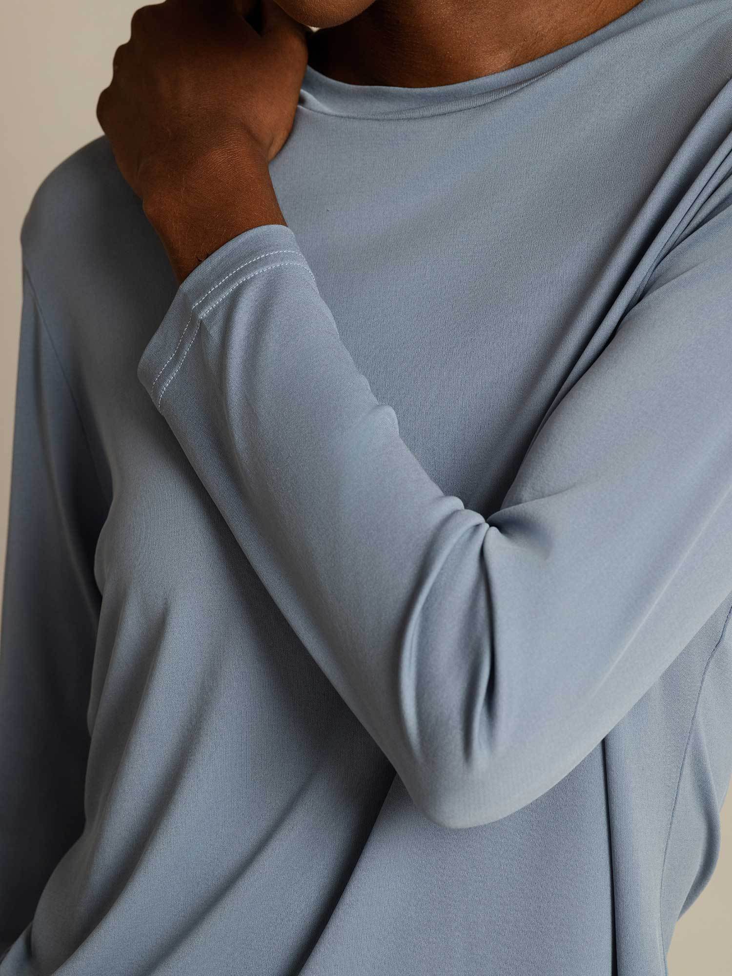 Pure Silk Long Sleeve Round Neck Women's Top - Image 4