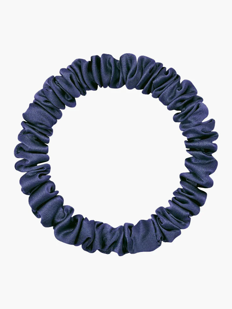 Pure Silk Soft Skinny Hair Scrunchie - 1cm - Image 30