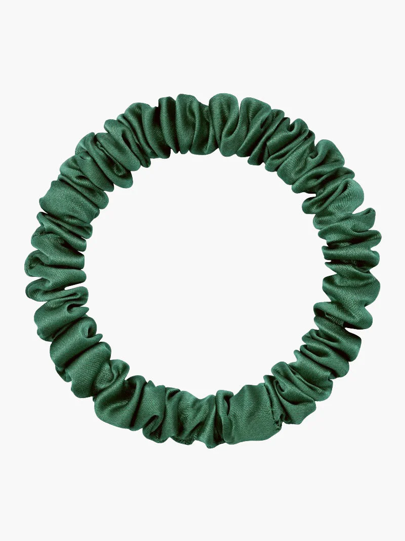 Pure Silk Soft Skinny Hair Scrunchie - 1cm - Image 34