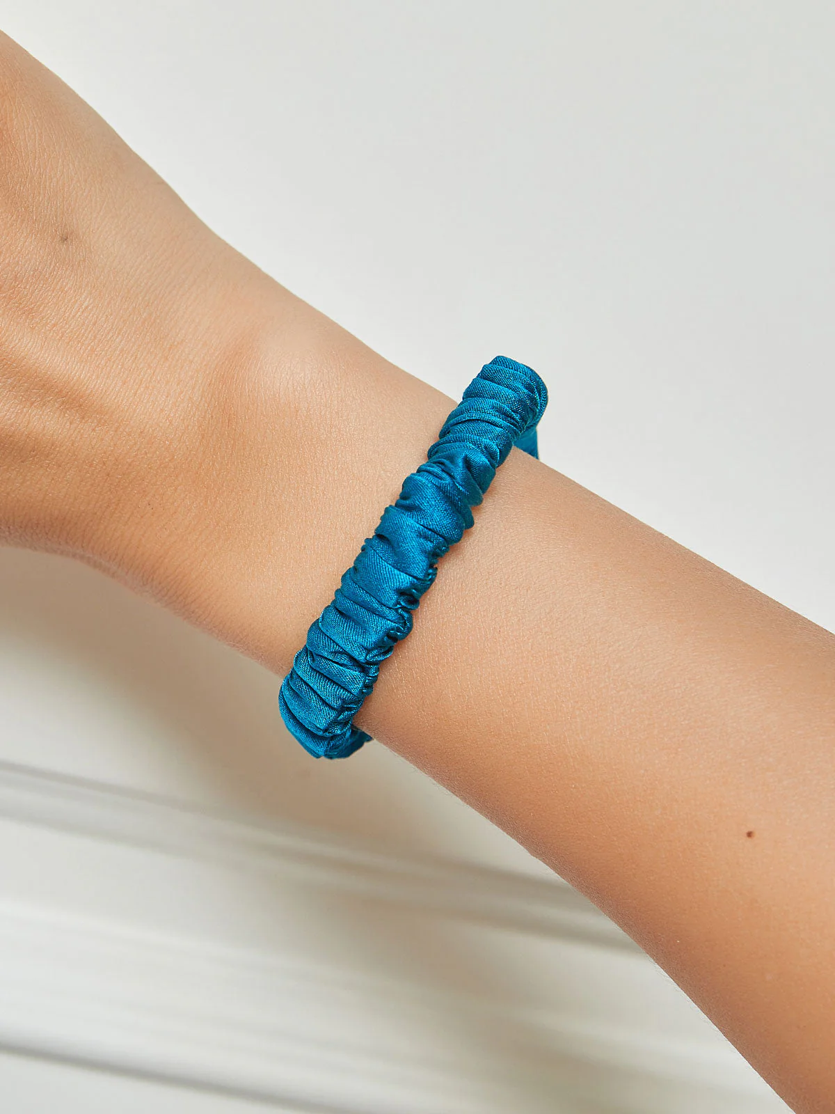 Pure Silk Soft Skinny Hair Scrunchie - 1cm - Image 35