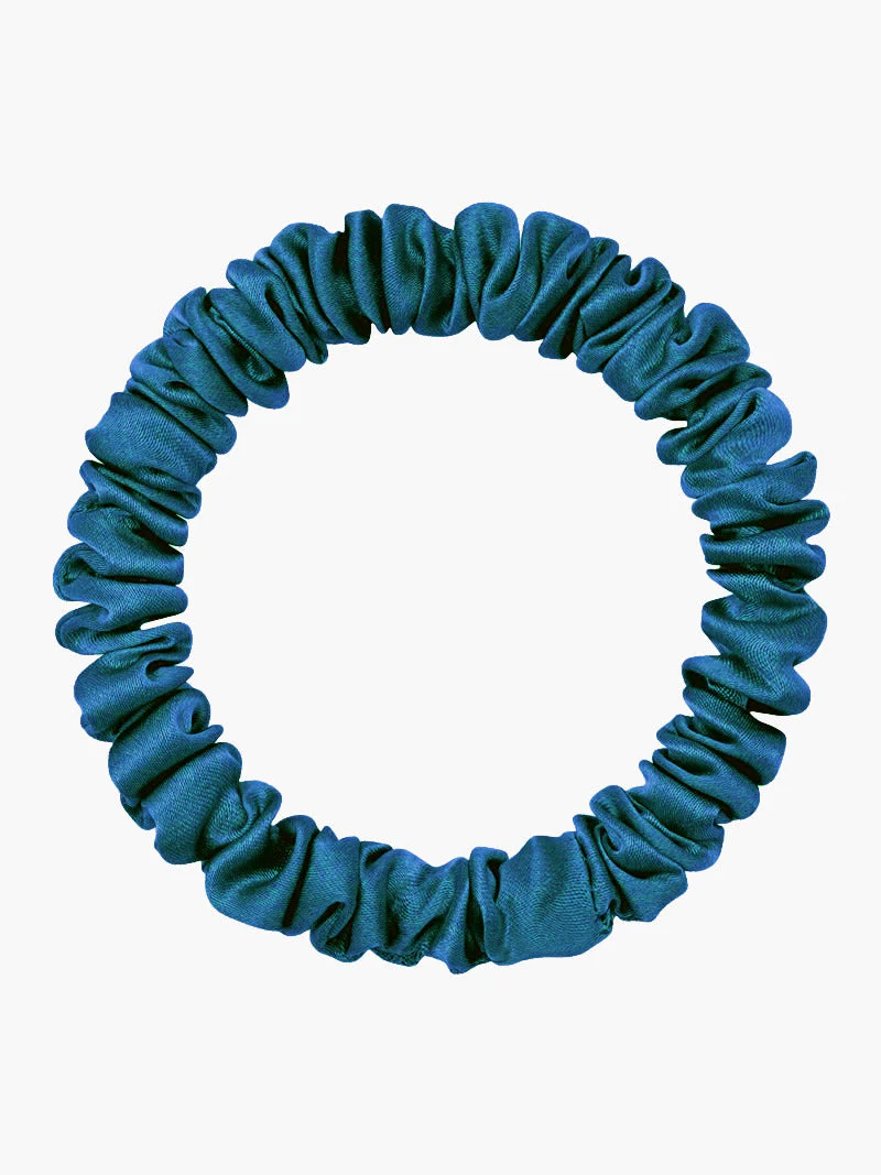 Pure Silk Soft Skinny Hair Scrunchie - 1cm - Image 38