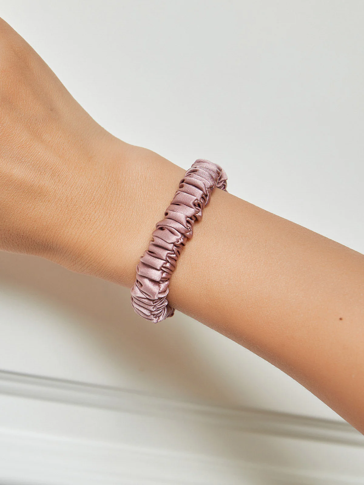 Pure Silk Soft Skinny Hair Scrunchie - 1cm - Image 70