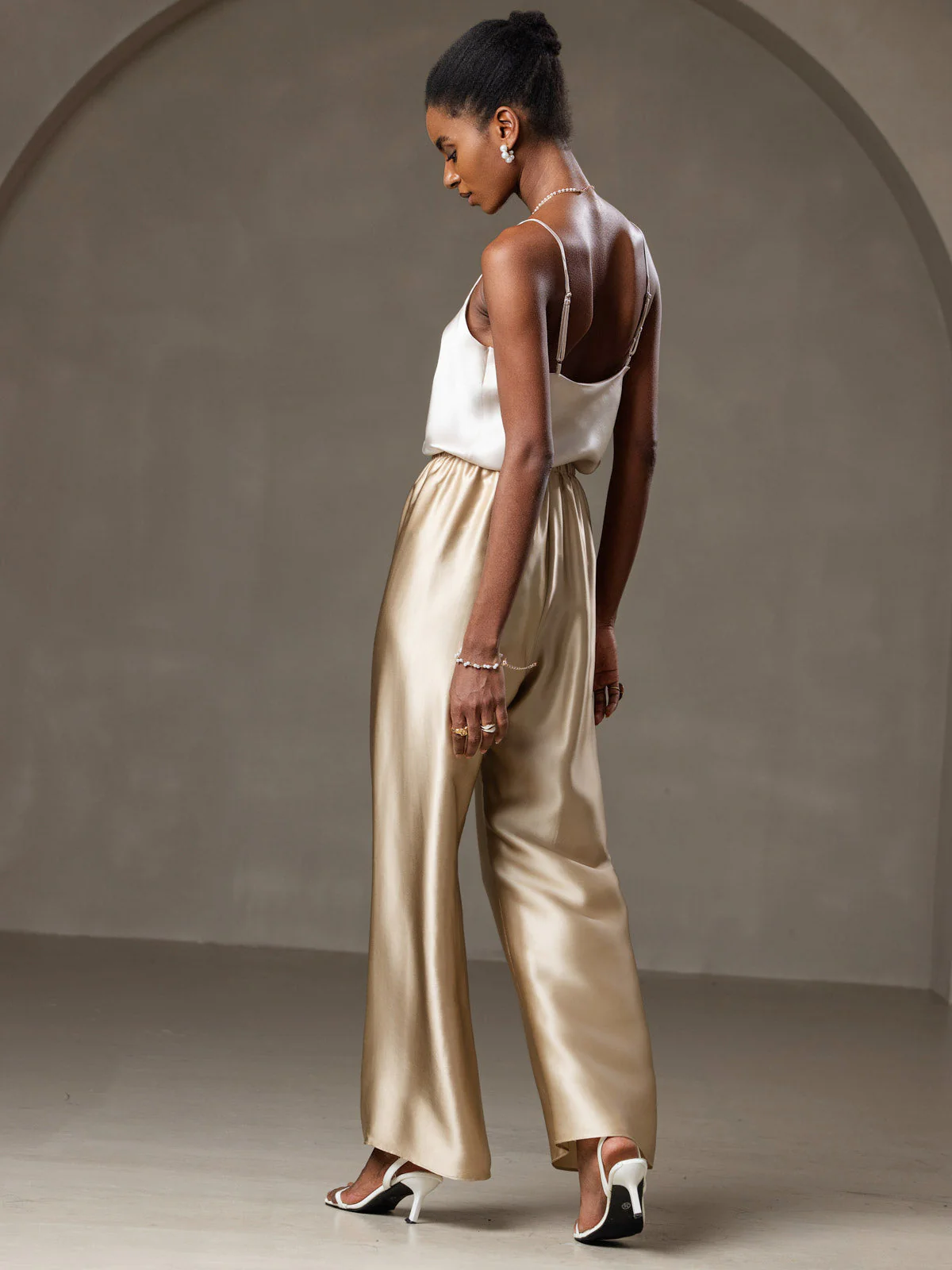 Pure Silk Spaghetti Strap V Neck Camisoles - Image 22
