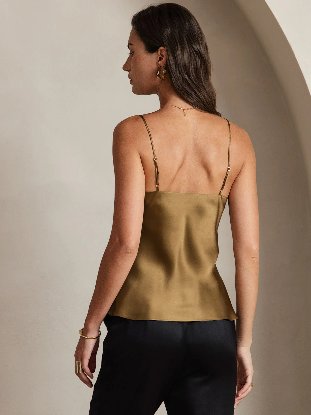 Pure Silk Spaghetti Strap V Neck Camisoles - Image 32
