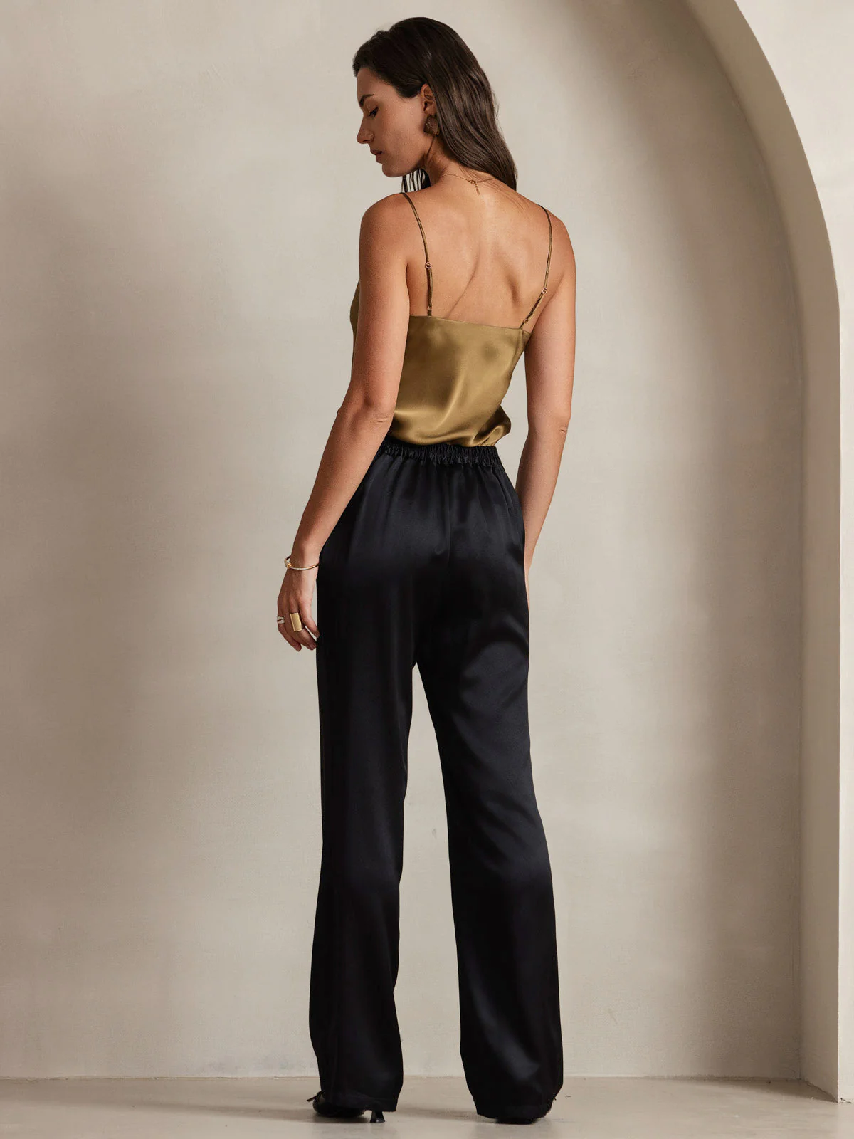 Pure Silk Spaghetti Strap V Neck Camisoles - Image 34