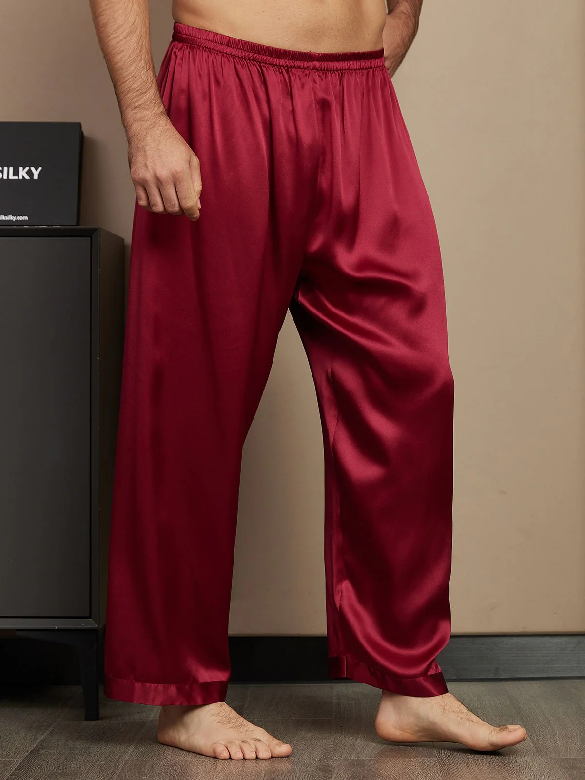 Pure Silk Relaxed Pajama Pants - Image 12