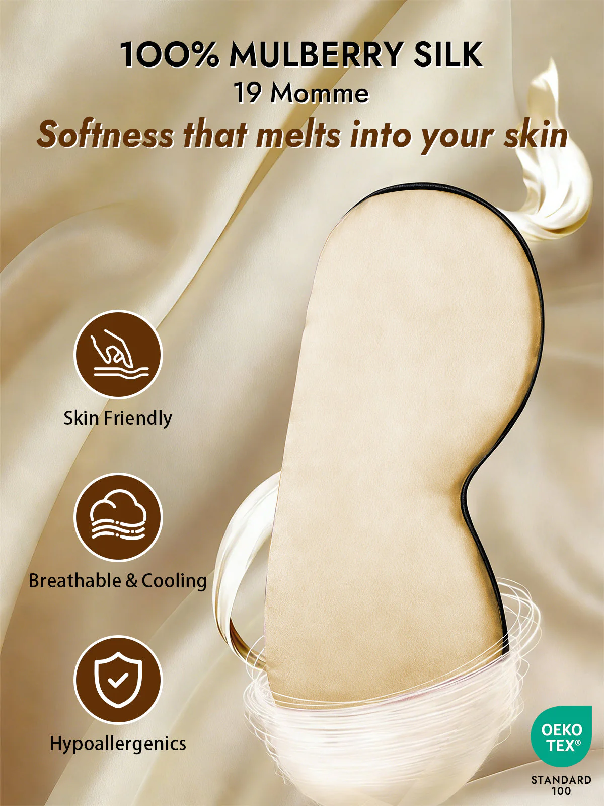 Pure Silk Elastic Band Sleep Eye Mask - Image 51