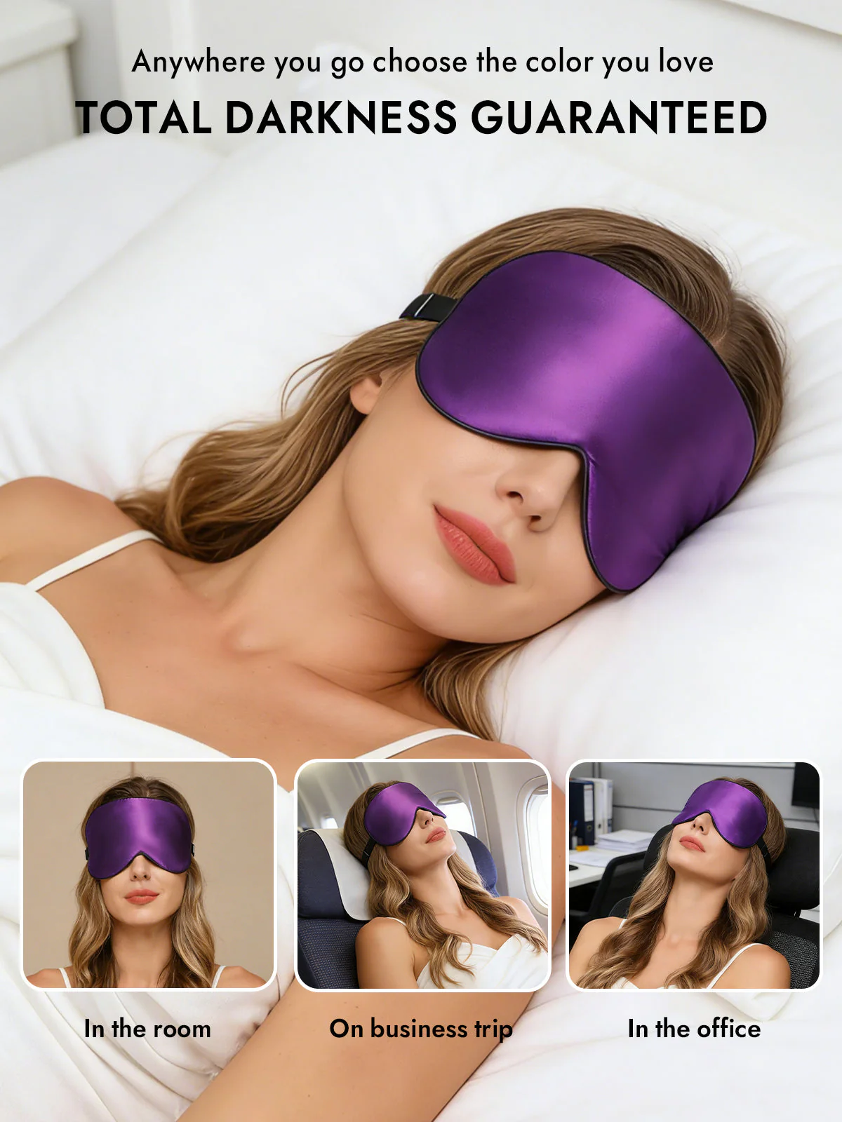 Pure Silk Elastic Band Sleep Eye Mask - Image 66