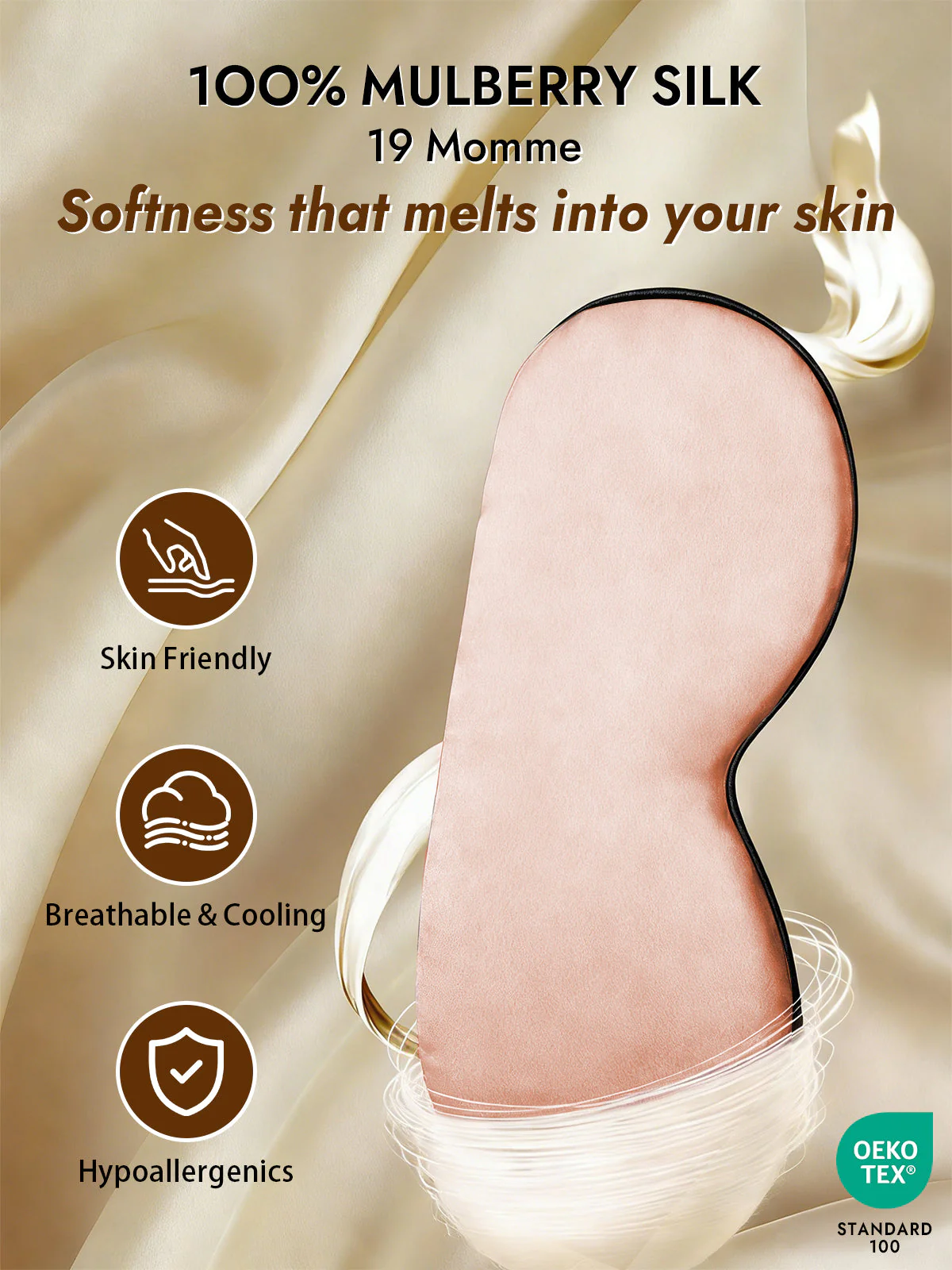 Pure Silk Elastic Band Sleep Eye Mask - Image 69