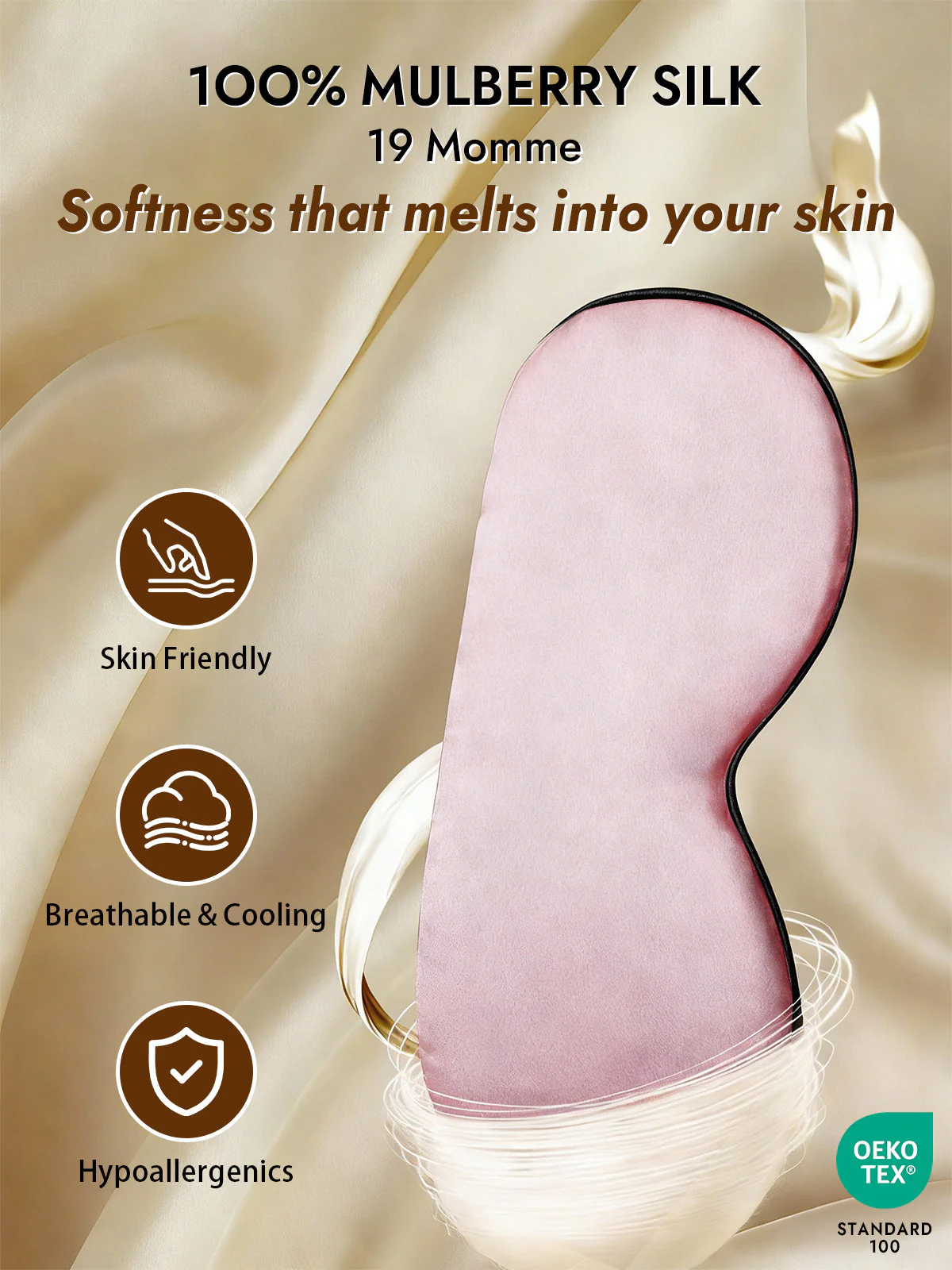 Pure Silk Elastic Band Sleep Eye Mask - Image 9