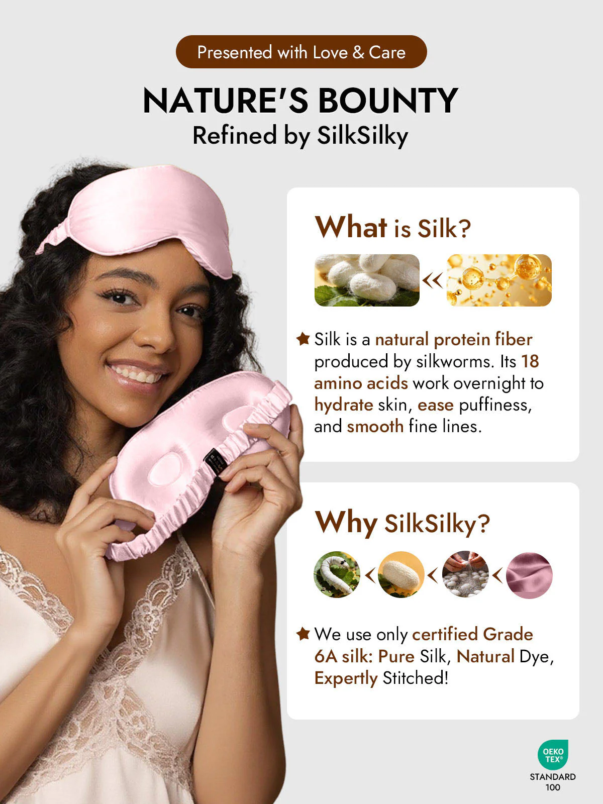Pure Silk Eye Mask With Elastic Band - Image 20