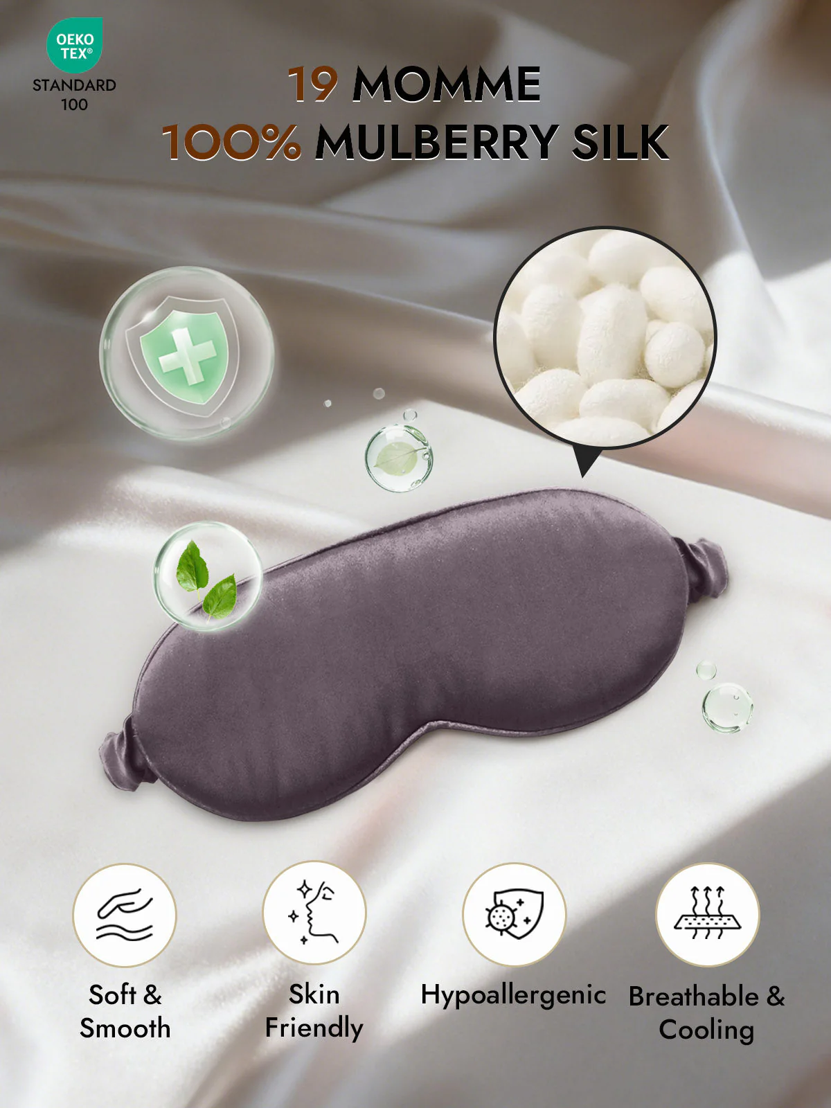 Pure Silk Eye Mask With Elastic Band - Image 23