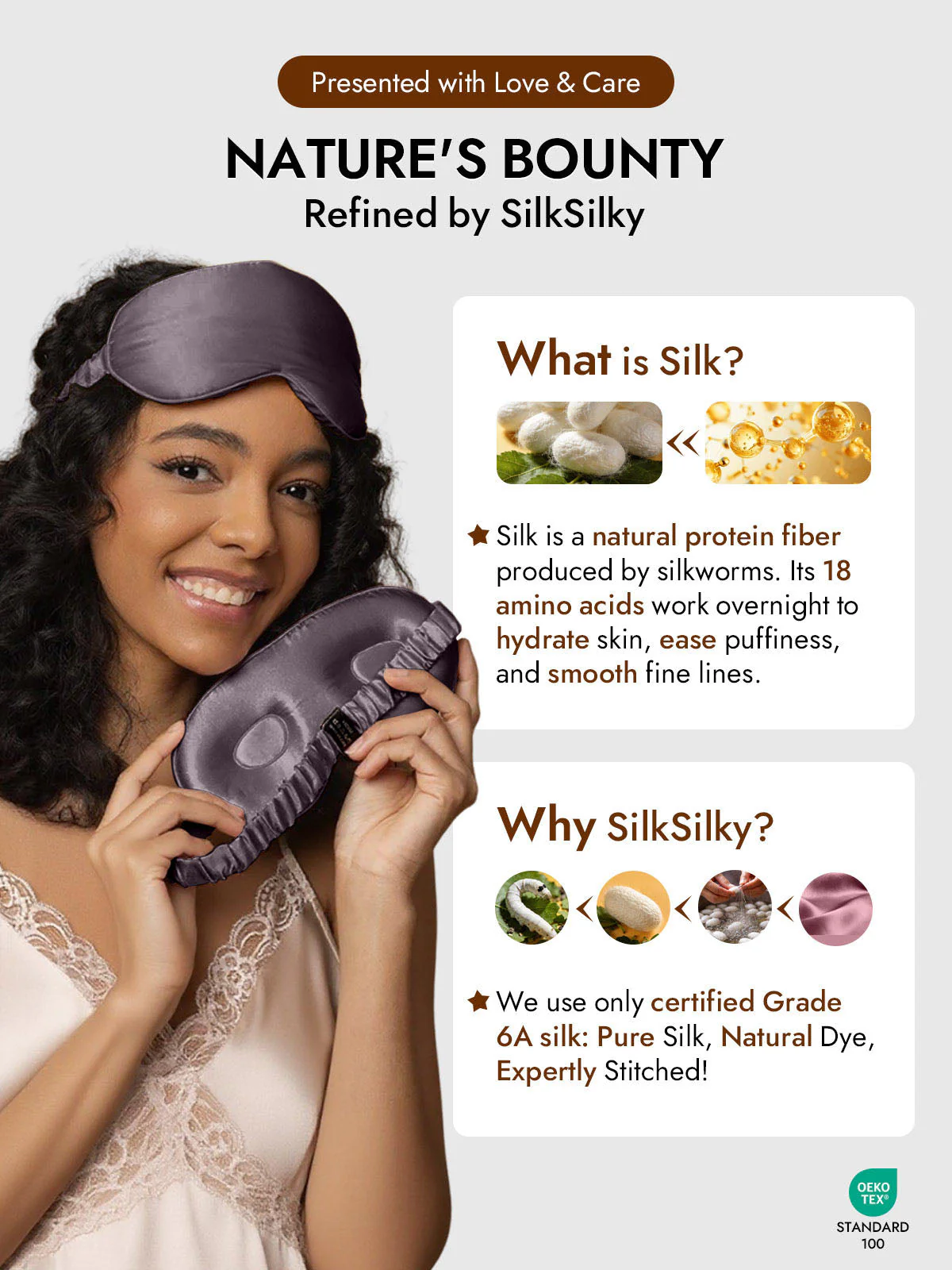 Pure Silk Eye Mask With Elastic Band - Image 27